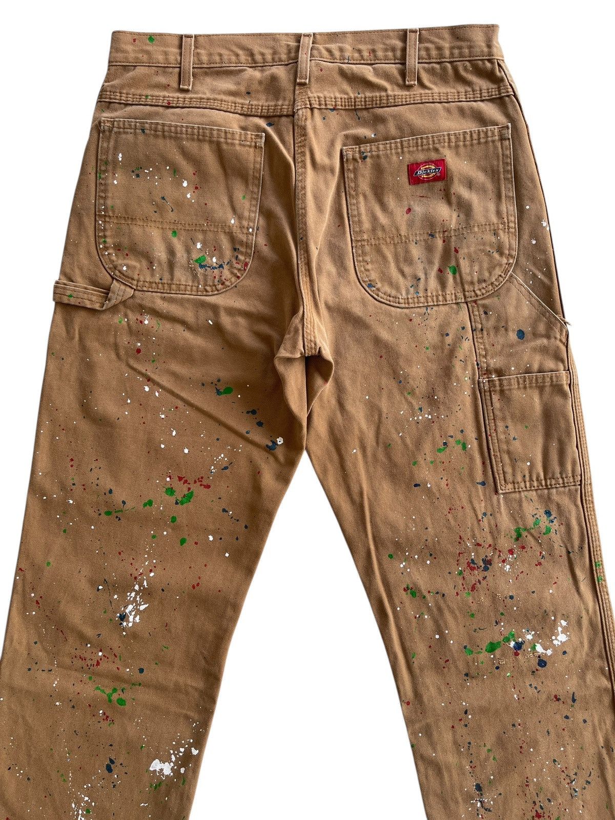 Vintage Dickies Paint Splatter Duck Fabric Distressed Carpenter Size US 33 - 12 Thumbnail