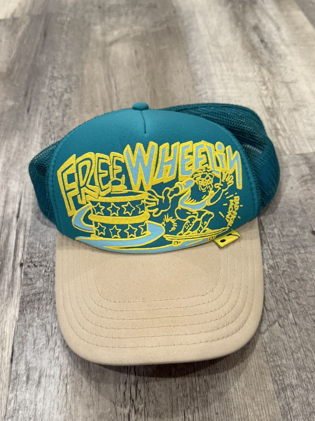 Kapital Kapital “Free Wheelin” Trucker Hat Teal/Beige Size ONE SIZE - 1 Thumbnail