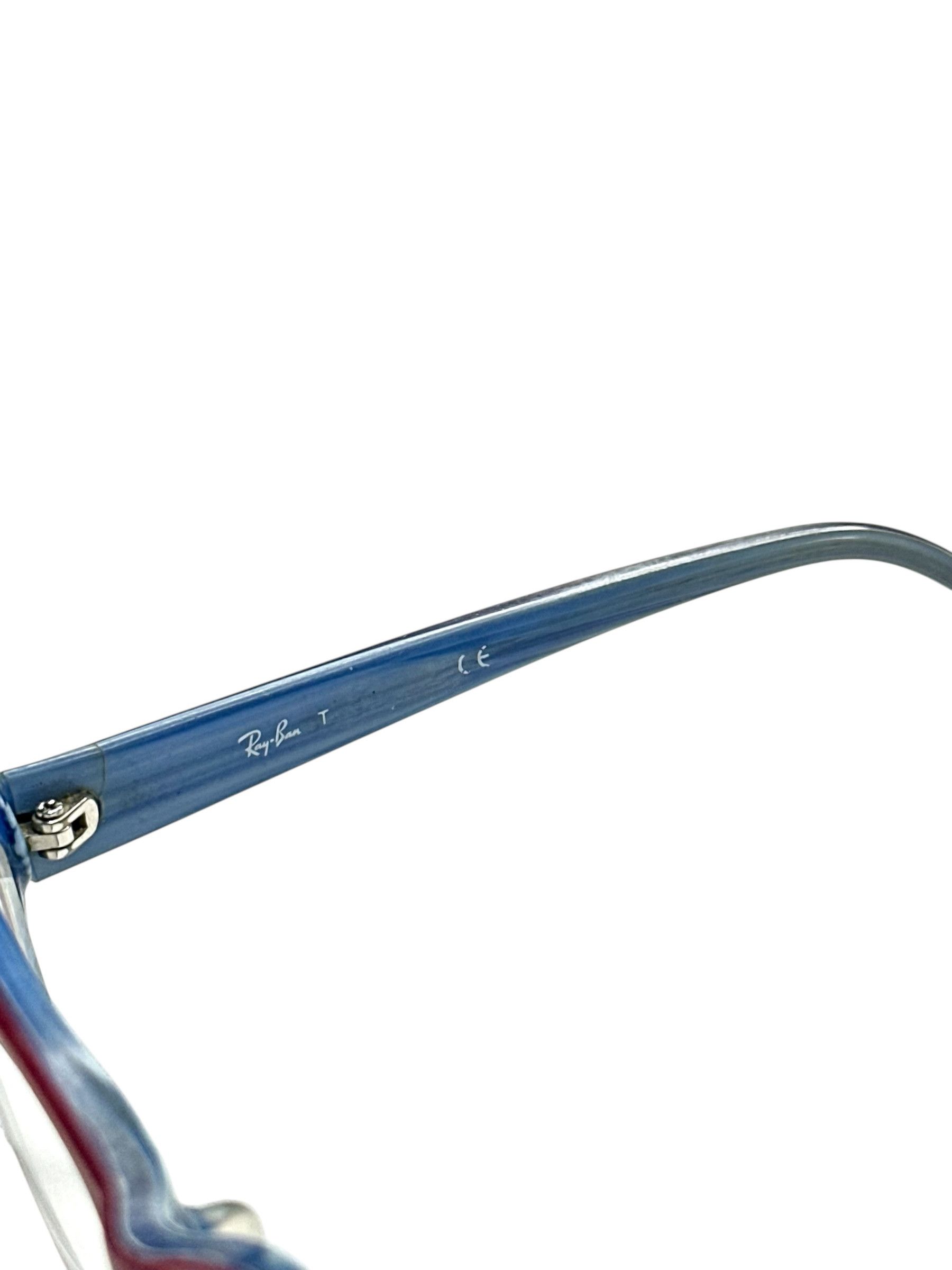 RayBan RayBan Oval Blue Red Vintage Glasses Size ONE SIZE - 4 Thumbnail
