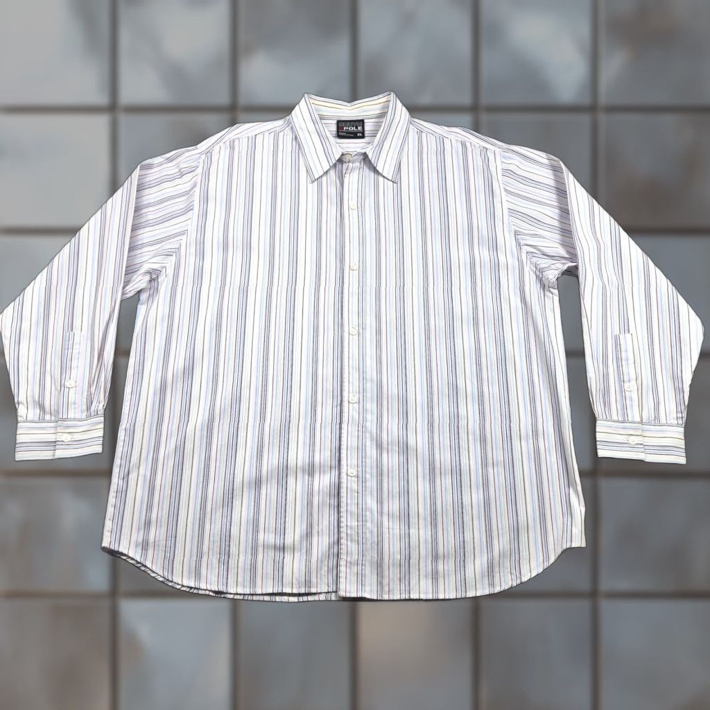 Southpole South Pole Button Up Shirt Mens XL Multicolor Stripe Long Sleeve Dress Shirt Shirt Men XL Multicolor Stripe Button Up Dress Shirt Size 46R - 1 Thumbnail