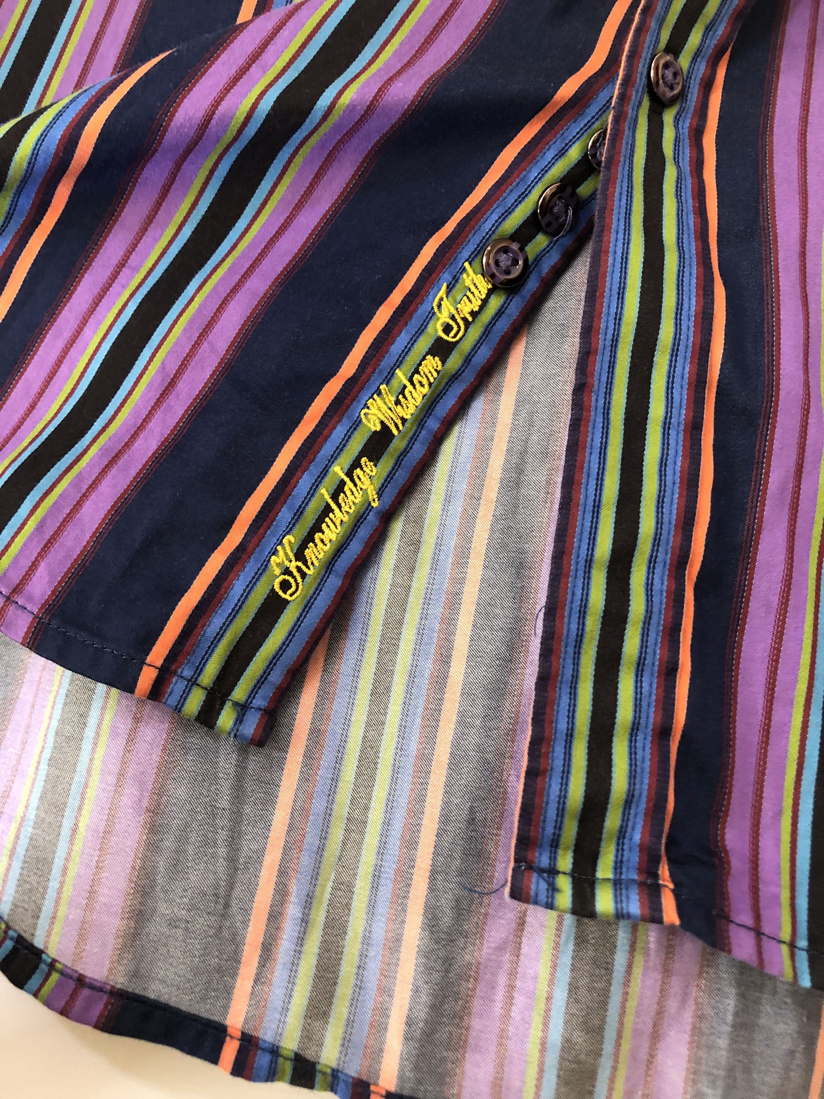 Robert Graham ROBERT GRAHAM Striped Long Sleeve Flip Cuff Men's Shirt Size US L / EU 52-54 / 3 - 12 Thumbnail