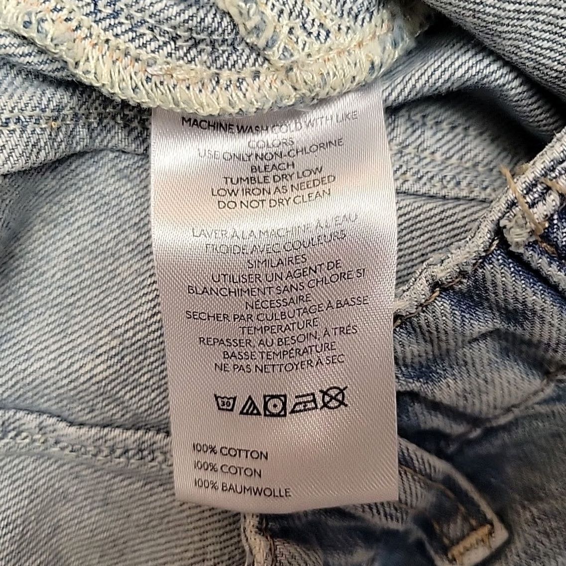 Vintage We The Free Women Jeans Sz 28 Blue Denim Wide-Leg Retro Y2K 90s Button Fly Pants Size 28" / US 6 / IT 42 - 5 Thumbnail