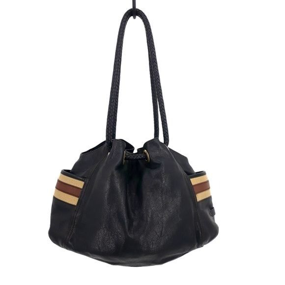 Cole Haan Cole Haan Hobo Shoulder Bag Leather Braided Grommets Genevie Size ONE SIZE - 4 Thumbnail
