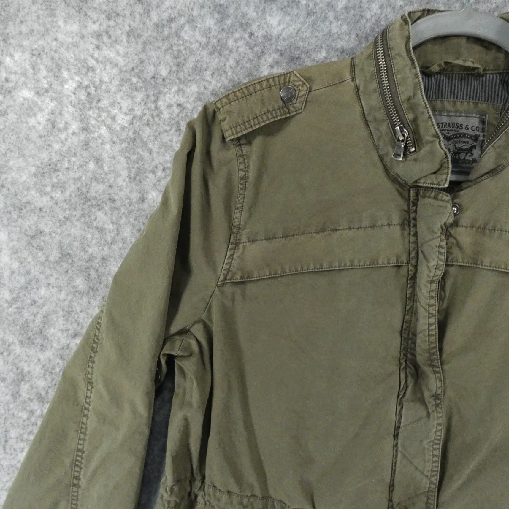 Levi's Levi's Jacket Womens Large Green Snap Over Full Zip Chore Coat Casual Size L / US 10 / IT 46 - 3 Thumbnail