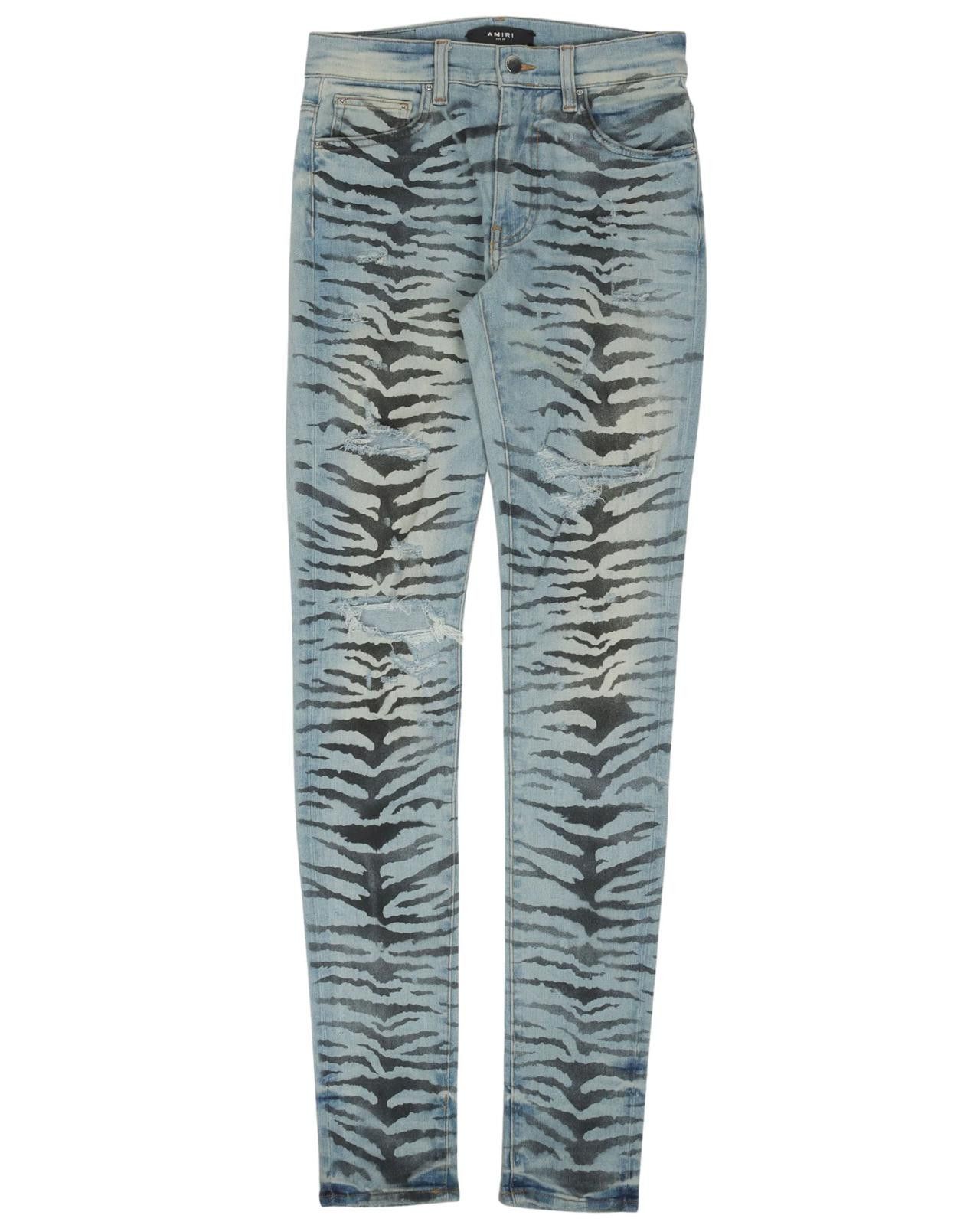 Amiri Tiger Striped Jeans "Lightwash" - Lightly Worn
