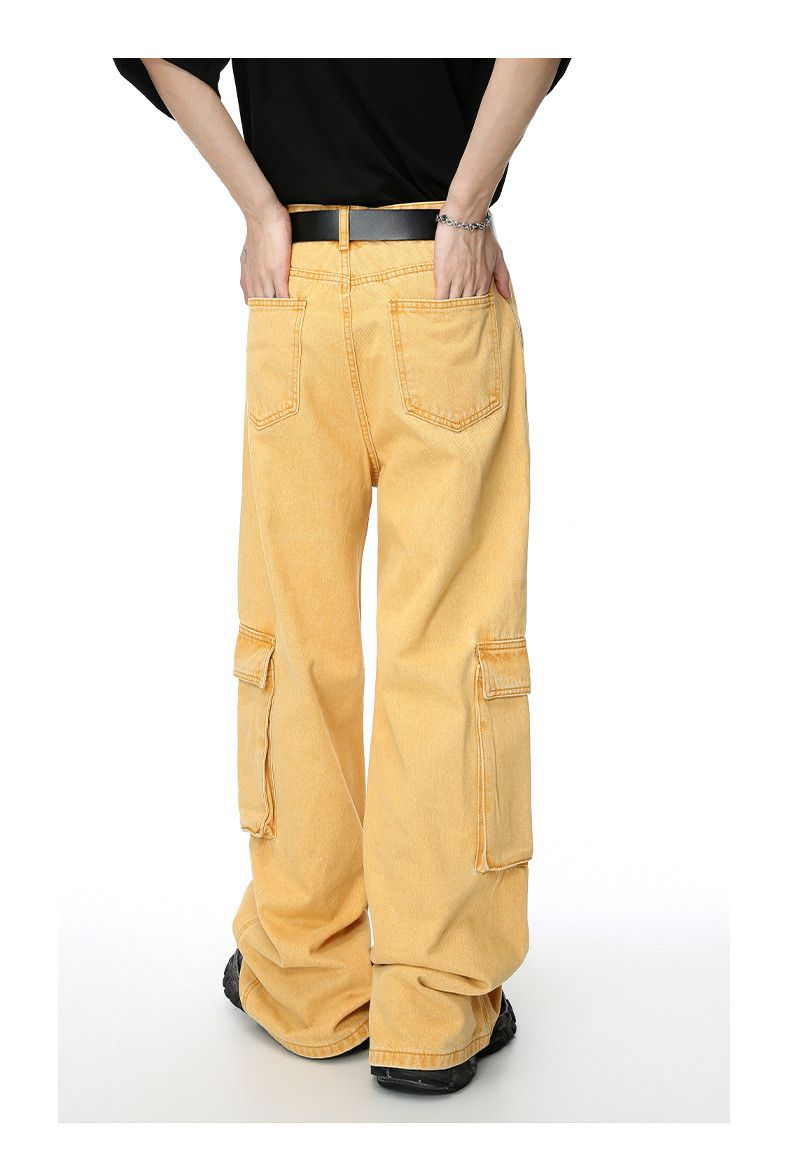 Japanese Brand × Jean Retro loose straight yellow workwear jeans Size US 32 / EU 48 - 6 Thumbnail