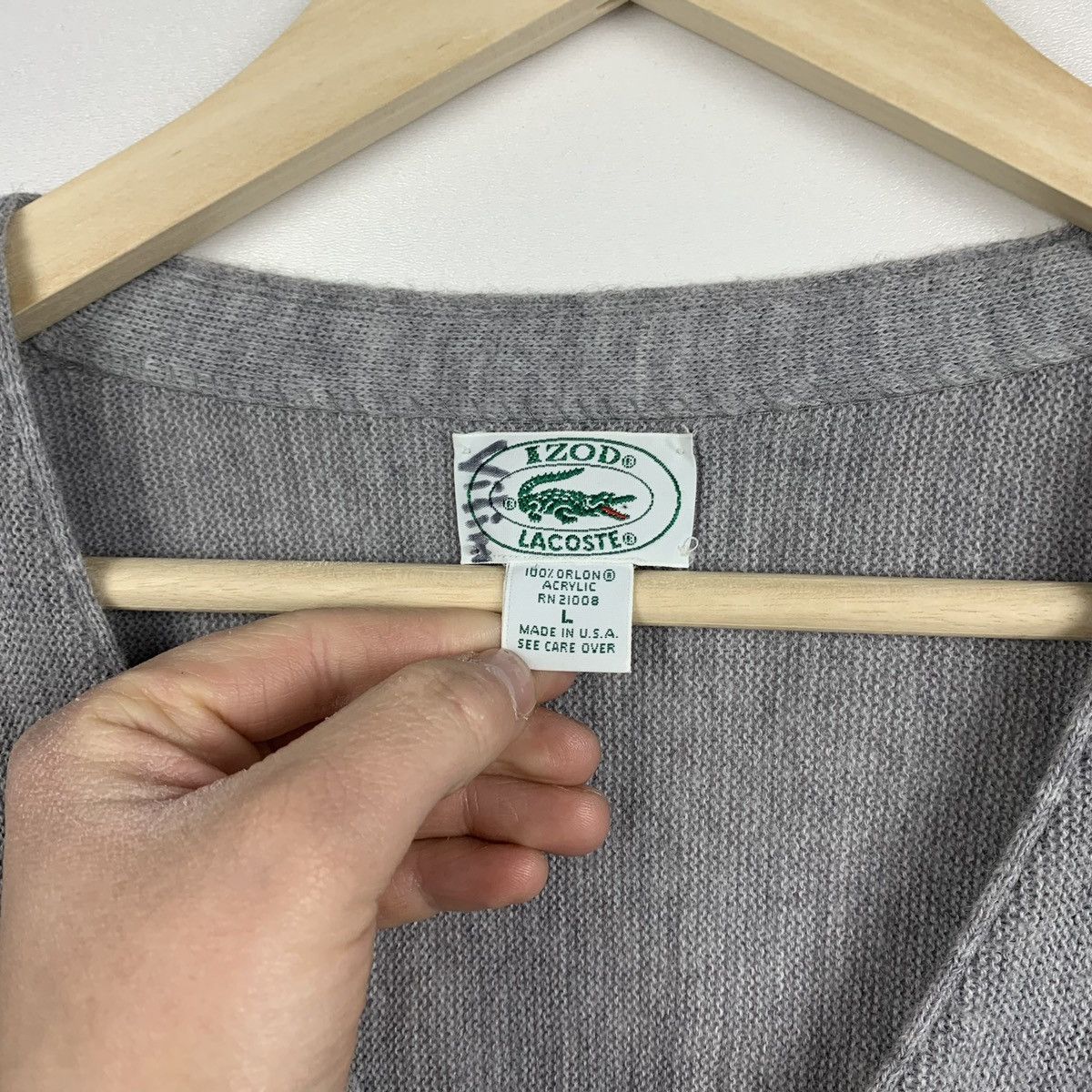Lacoste Vintage Izod Lacoste Knit Cardigan Buttons Men’s Size L USA Size US L / EU 52-54 / 3 - 6 Thumbnail