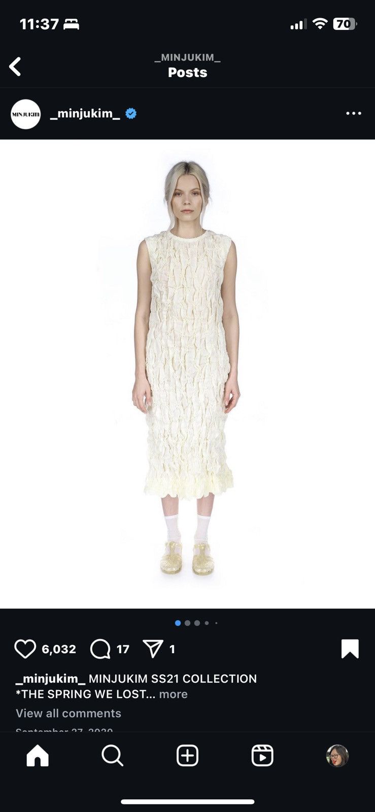 MINJUKIM MINJUKIM white floral ruffle midi dress Size XS / US 0-2 / IT 36-38 - 1 Thumbnail