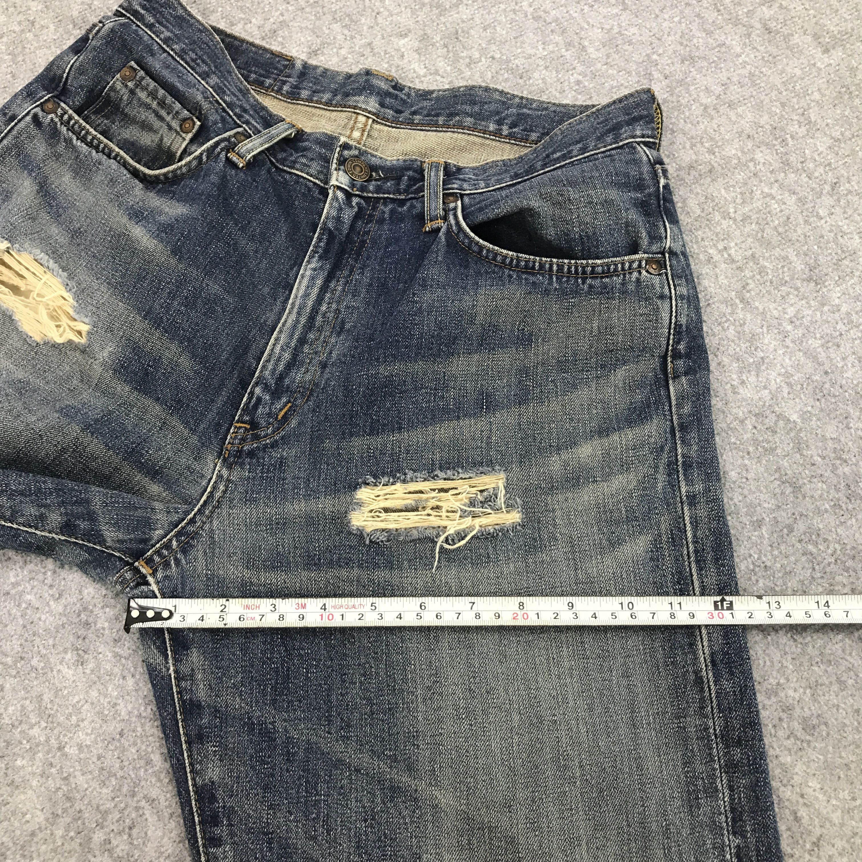Edwin × Japanese Brand JAPAN EDWIN RIPPED DISTRESSED DENIM JEANS PANTS Size US 30 / EU 46 - 11 Thumbnail