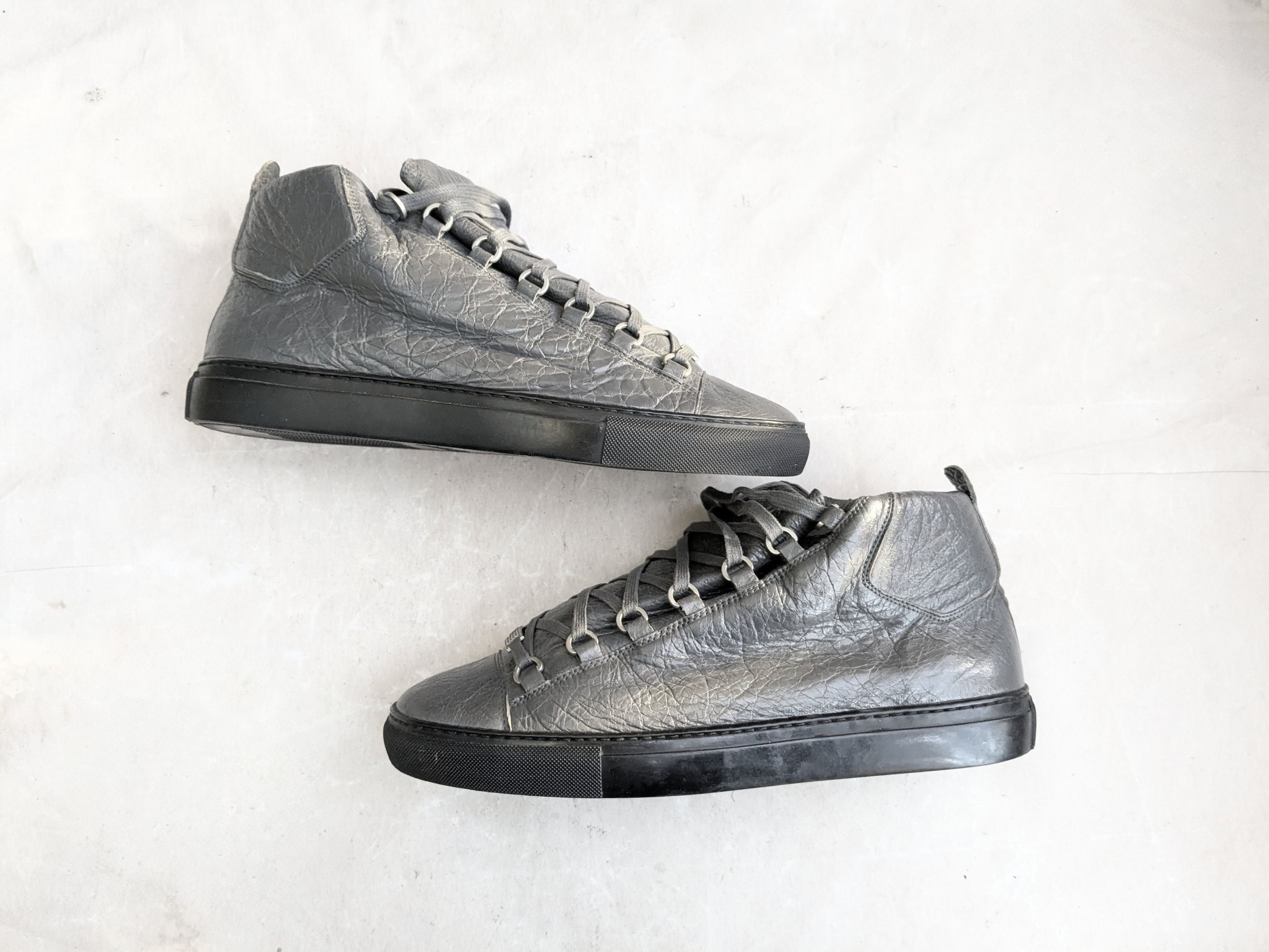 Balenciaga Balenciaga Arena Gray Black 12 High Tops Leather Size US 13 / EU 46 - 1 Thumbnail