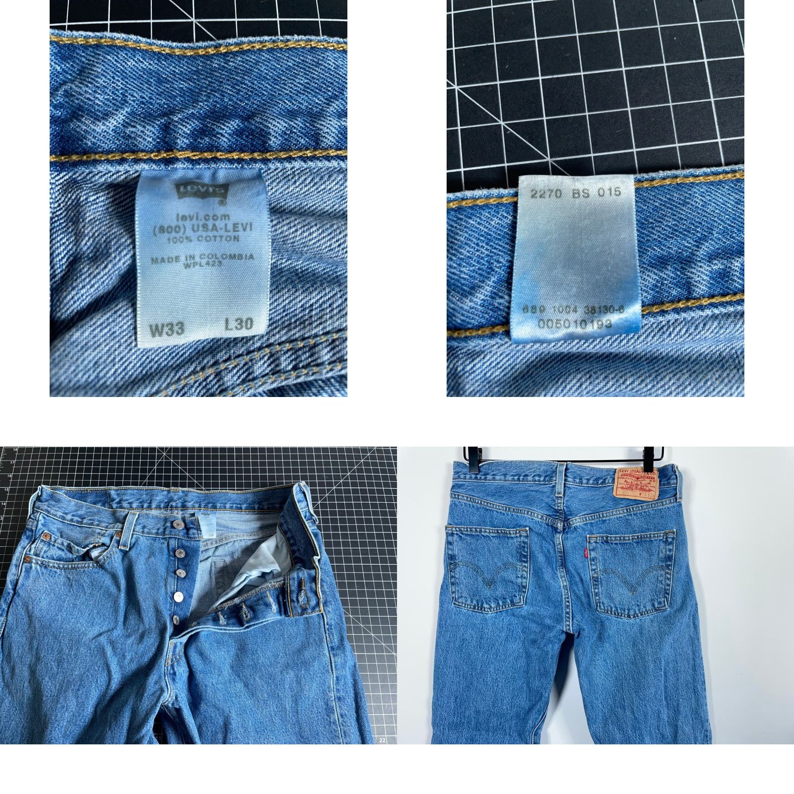 Levi's VINTAGE Levi's 501 Jeans Men's 32 x 30 Blue Denim Button Fly Straight 90s Size US 32 / EU 48 - 9 Thumbnail