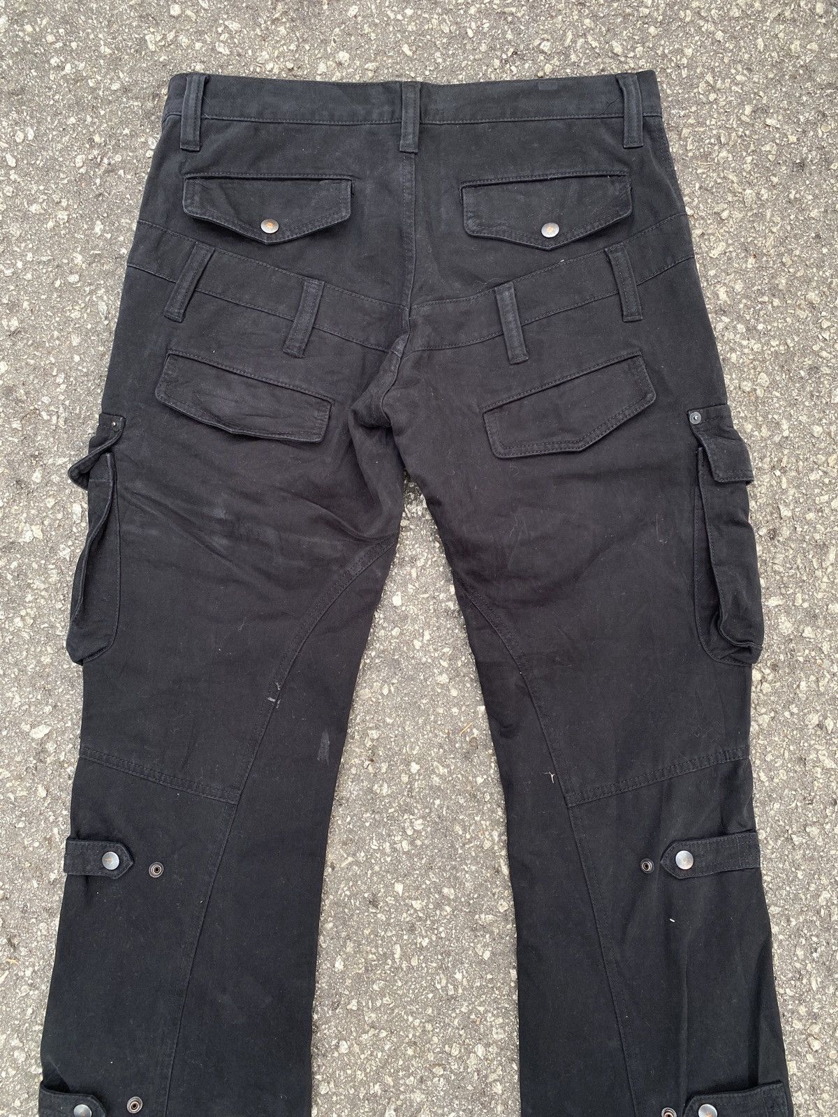 Issey Miyake × Japanese Brand × Tete Homme 2000s Tete Homme Bondage Double Waist Cargo Flare Pant Size US 32 / EU 48 - 8 Thumbnail
