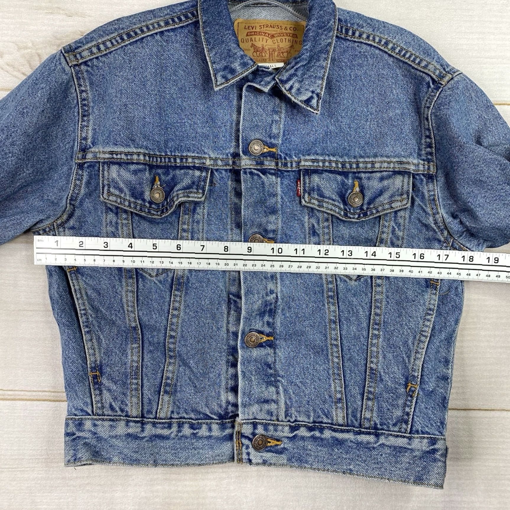Levi's VINTAGE Levi's Trucker Denim Jacket Women's S 8/10 Cropped Stone Washed 90s City Classic Hipster Jeans Size 28" / US 6 / IT 42 - 7 Thumbnail