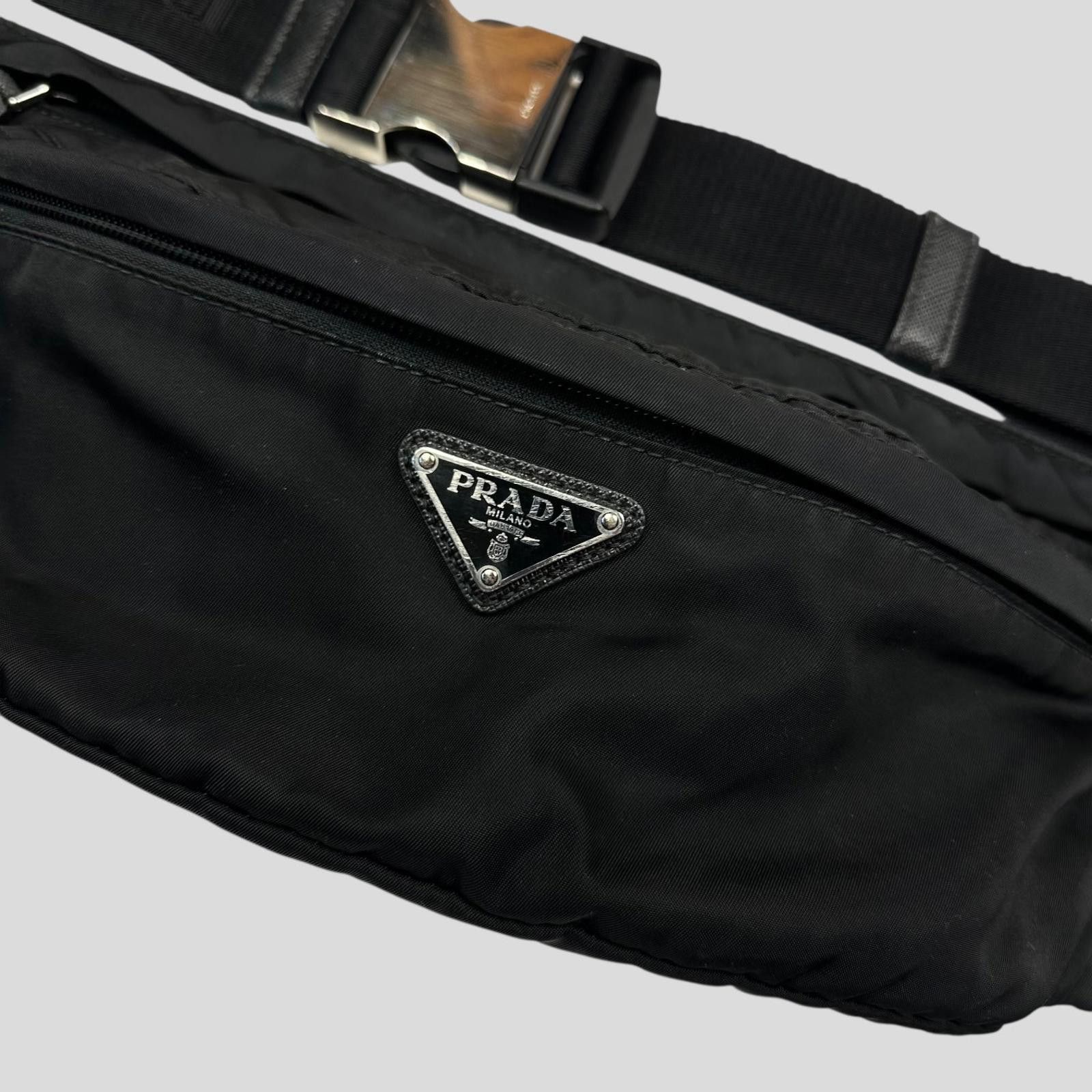 Prada Prada Milano Plaque Logo Black Nylon Crossbody Beltbag Size ONE SIZE - 4 Thumbnail