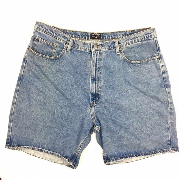 Polo Ralph Lauren 90's Blue Jeans DEMIN HiP HoP Baggy LOGO Streetwear Shorts Size US 42 / EU 58 - 1 Thumbnail