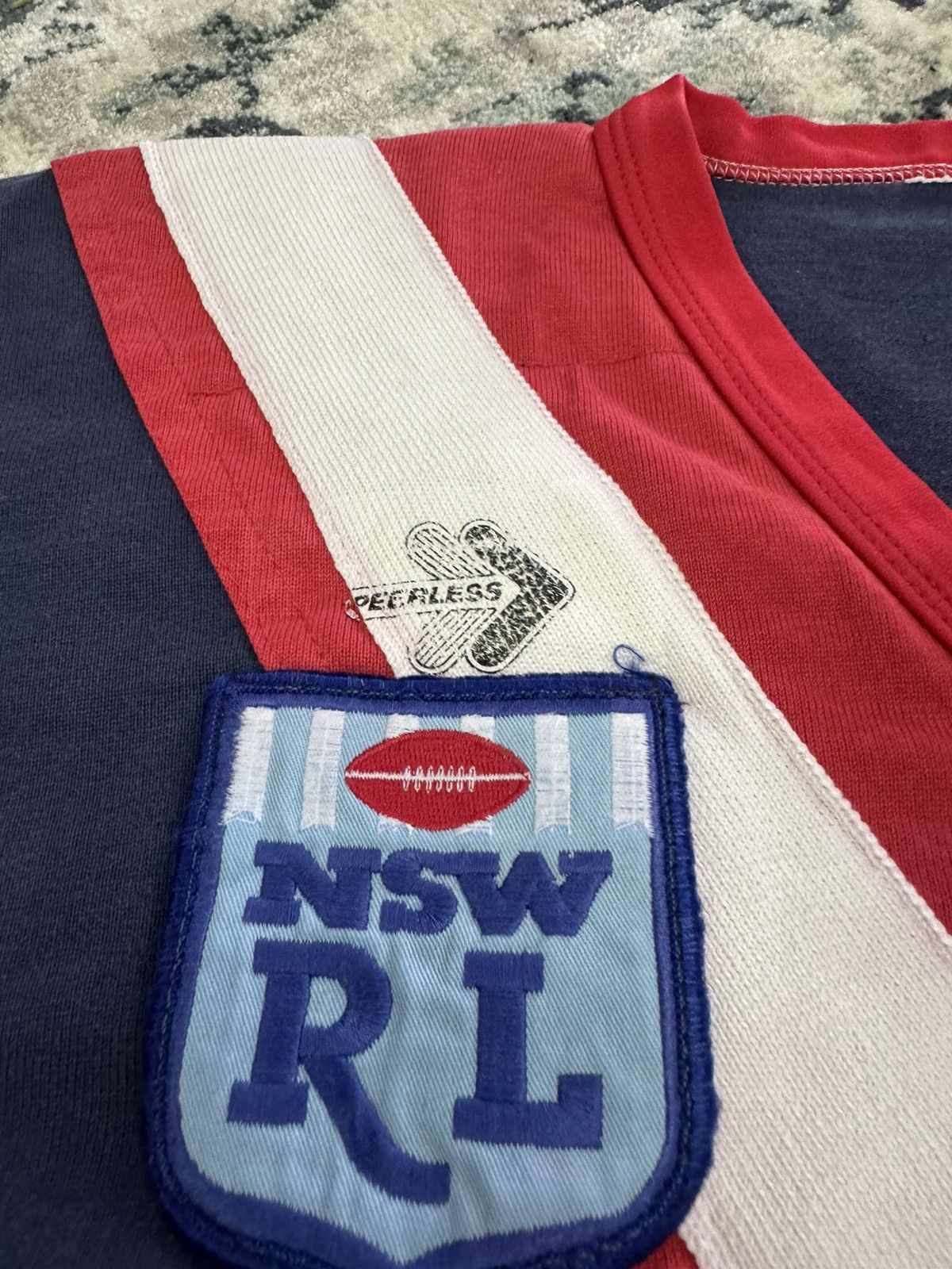 Vintage 1980s PEERLESS EASTERN SUBURBS ROOSTER NSW RL JERSEY Size US S / EU 44-46 / 1 - 7 Thumbnail