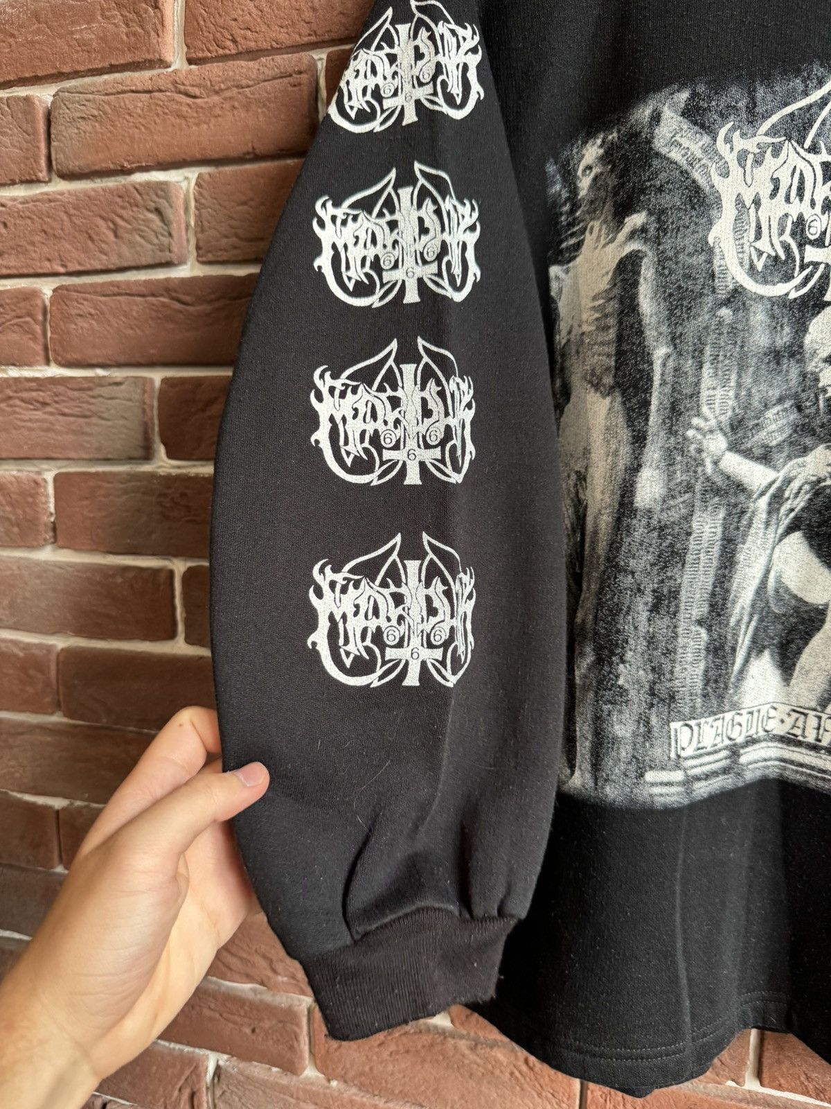 Band Tees VINTAGE 00s MARDUK Plague Angel Black Metal Band HOODIE L Size US L / EU 52-54 / 3 - 3 Thumbnail