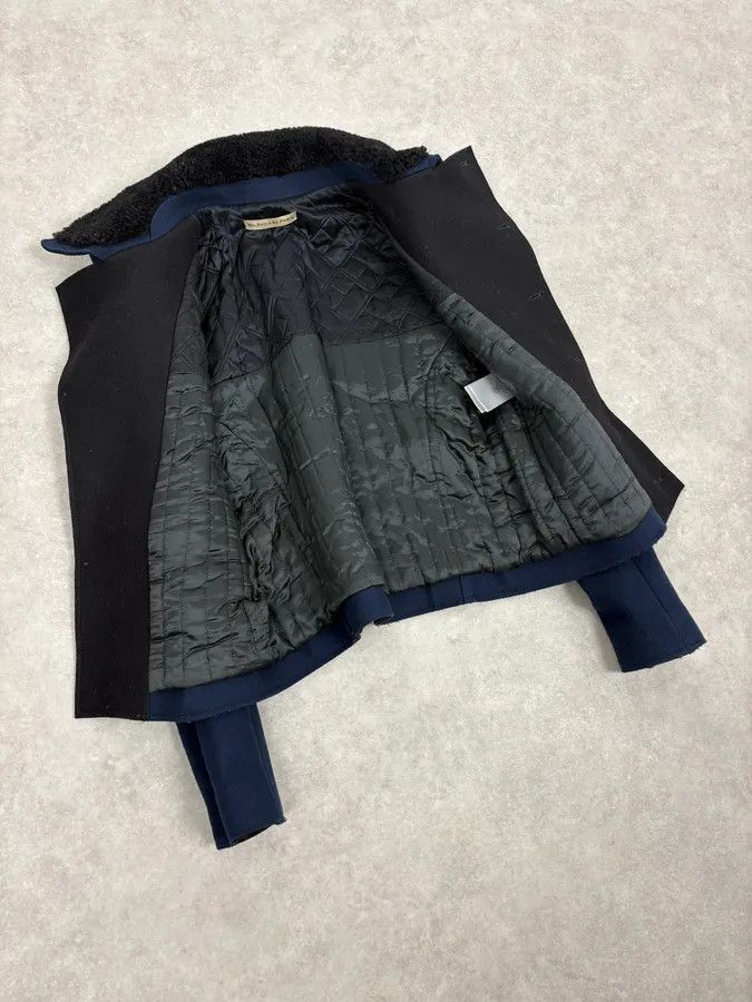 Balenciaga FW2007 Balenciaga Navy Wool Shearling Peacoat Jacket Size M / US 6-8 / IT 42-44 - 7 Thumbnail