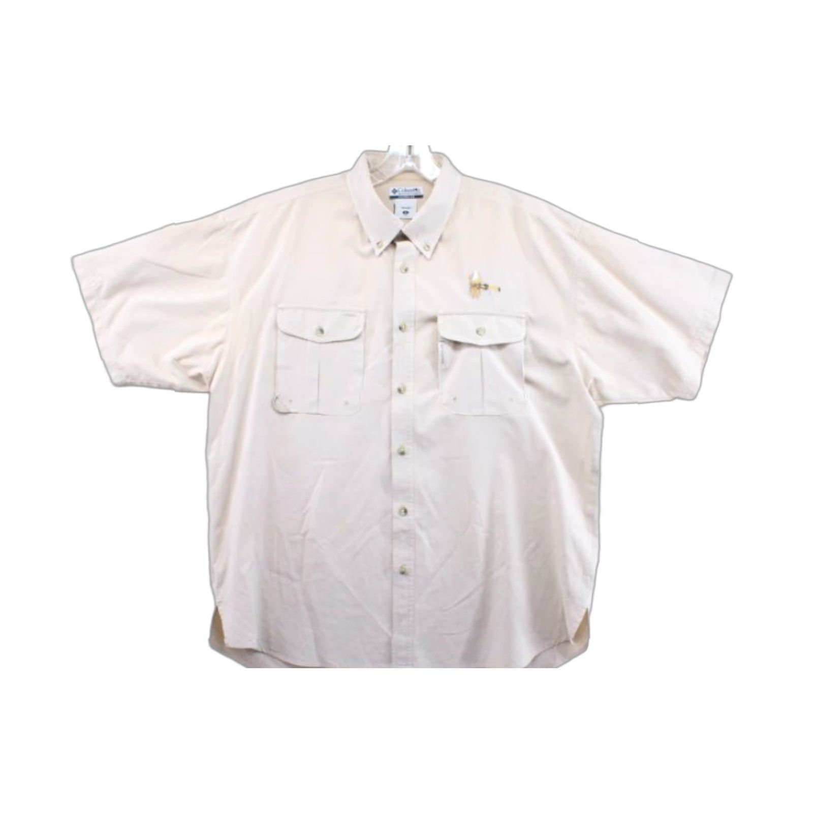 Vintage Columbia PFG Fly Fishing Shirt Men's M Vented Pockets Embroidered Lure Khaki Size US M / EU 48-50 / 2 - 1 Thumbnail