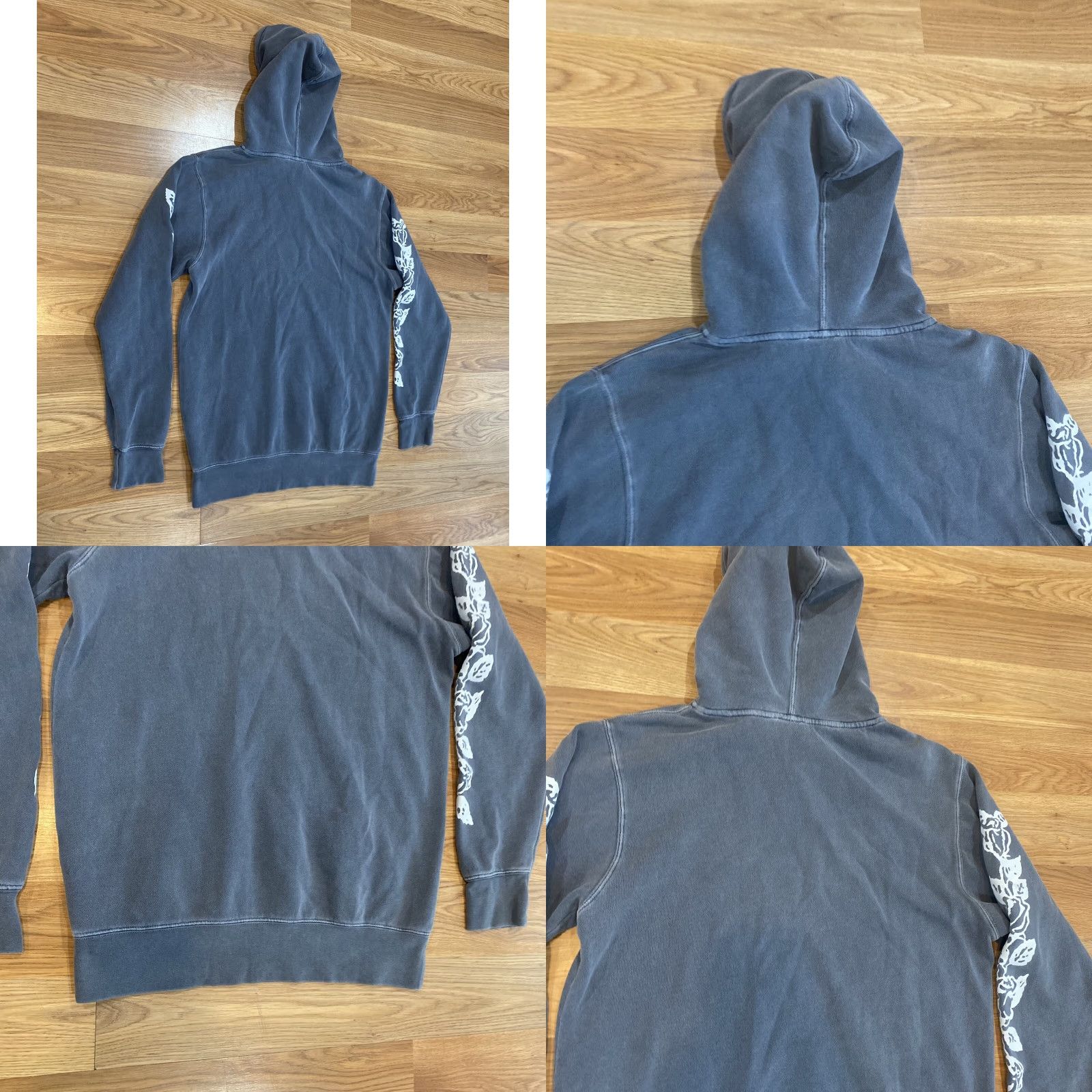 Obey OBEY Worldwide Gray Pull Over Hoodie Sweatshirt Floral Print Women’s Size Medium Size M / US 6-8 / IT 42-44 - 8 Thumbnail
