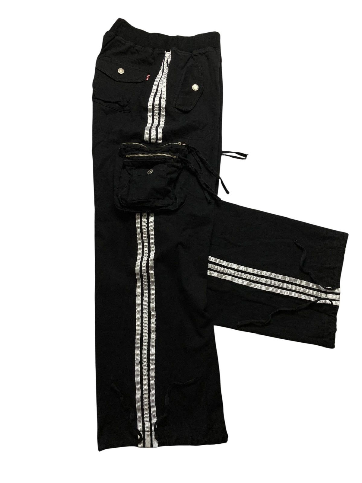 Balenciaga CF HOT Japanese Cargo Pants Striped 3D Multi Pocket Wide Leg Size US 33 - 3 Thumbnail