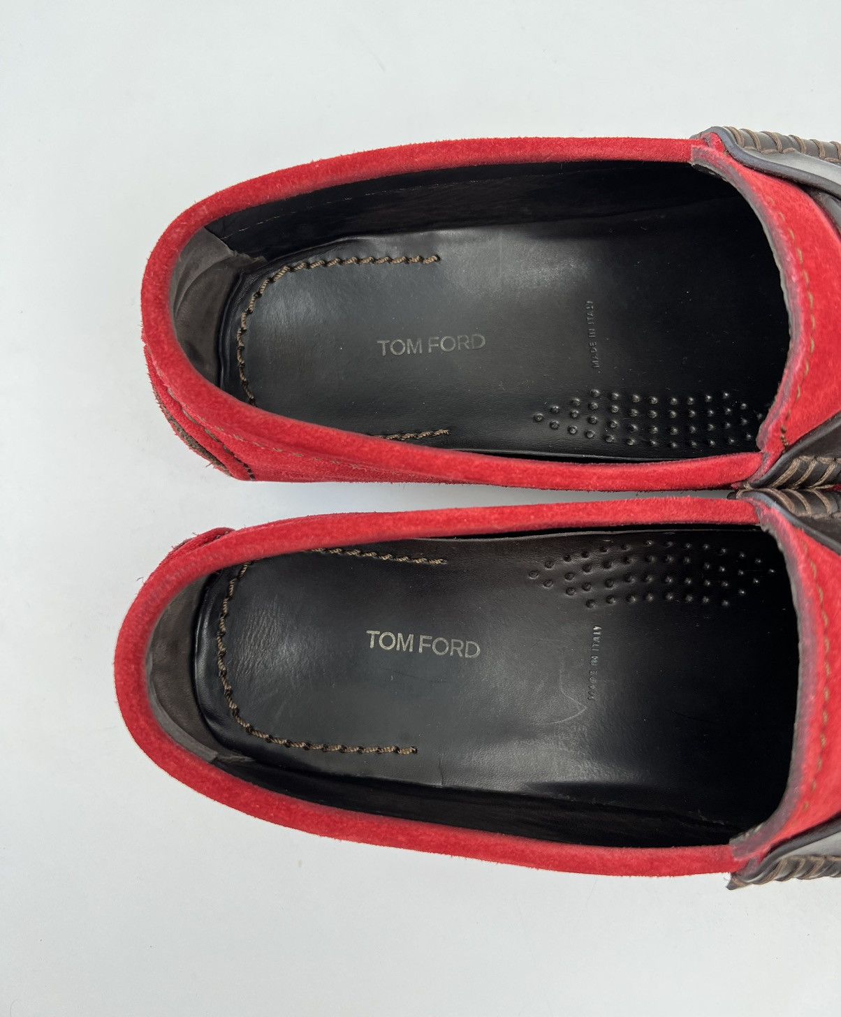 Tom Ford TOM FORD Loafers Suede Shoes Woven Strap Red Men’s Size US 8 / EU 41 - 20 Thumbnail