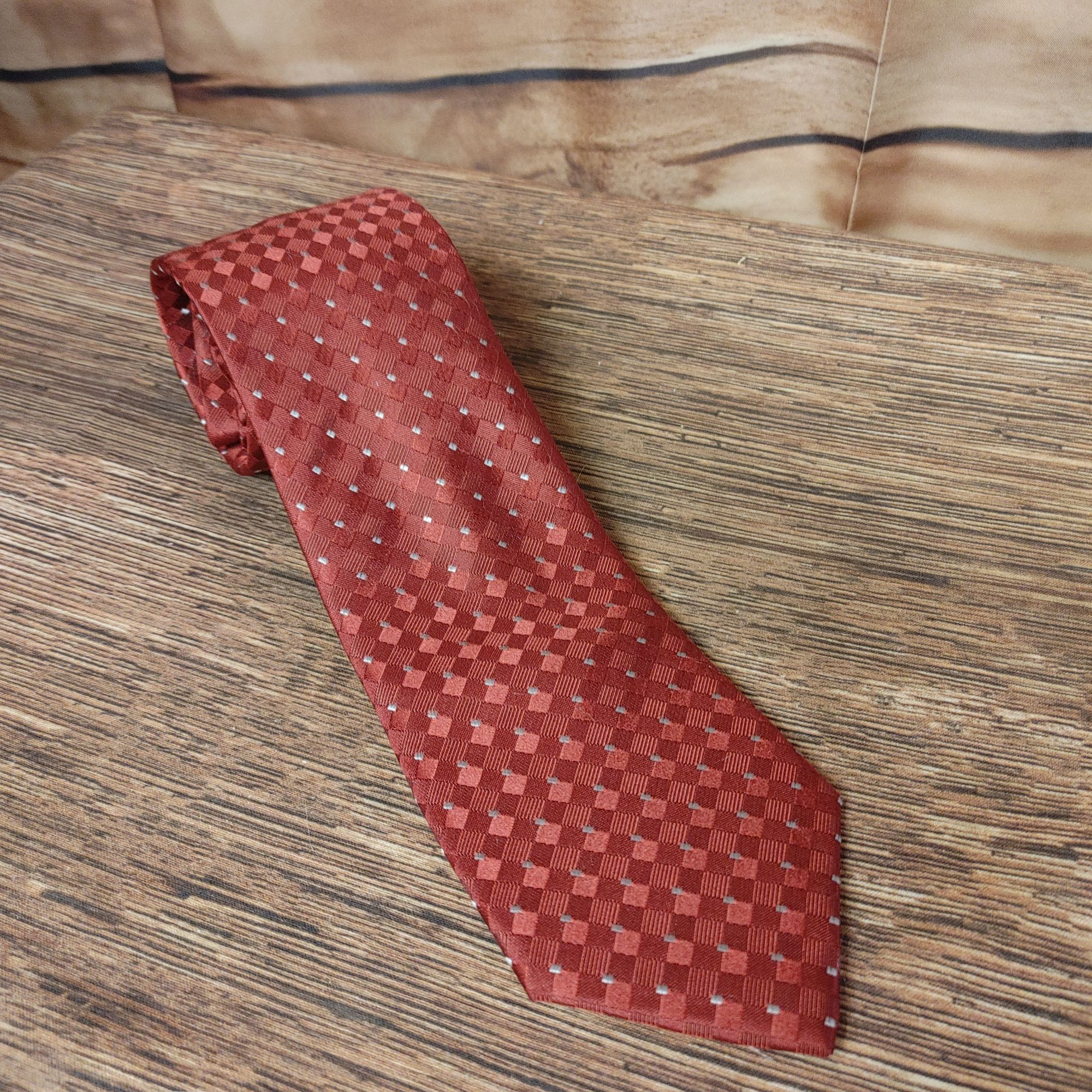 Perry Ellis Perry Ellis Portfolio Men's Red 100% Silk Neck Tie Size ONE SIZE - 1 Thumbnail