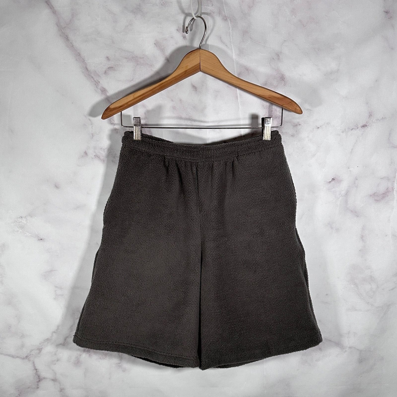 Los Angeles Apparel Sample Asphalt Grey Long Sherpa Shorts Size US 29 - 1 Thumbnail