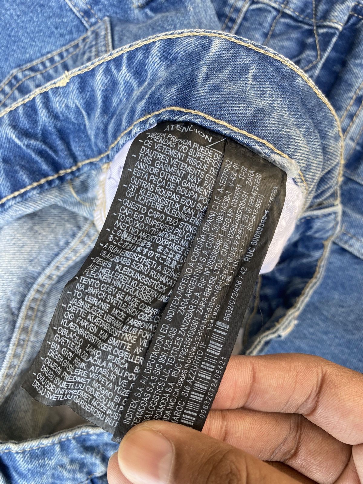 If Six Was Nine 🔥 Super Sick🔥 ZARA Baggy Denim Cargo Trousers Utility Pocket Size US 35 - 11 Thumbnail