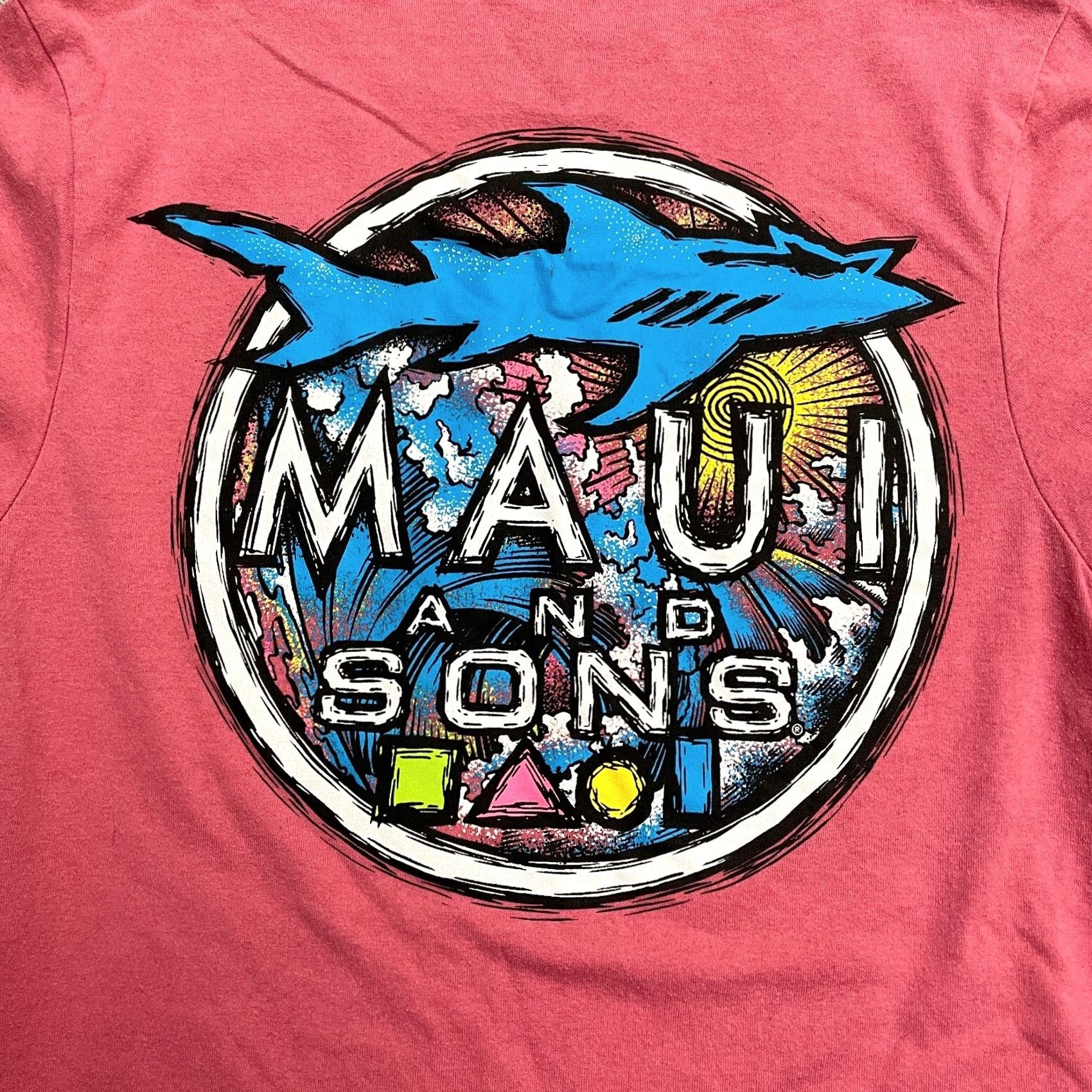 Pinko Maui and Sons T-Shirt Mens Small Pink Crew Neck Short Sleeve Graphic 90s Vintage Tee Size US S / EU 44-46 / 1 - 4 Thumbnail