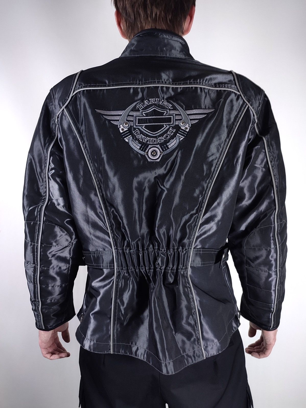 Harley Davidson Harley Davidson Reflective Nylon Biker Jacket Vintage 90s Size US L / EU 52-54 / 3 - 5 Thumbnail