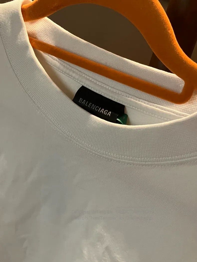 Balenciaga Balenciaga White Short Sleeve T-Shirt with Back Crystal Lo Size US L / EU 52-54 / 3 - 3 Thumbnail