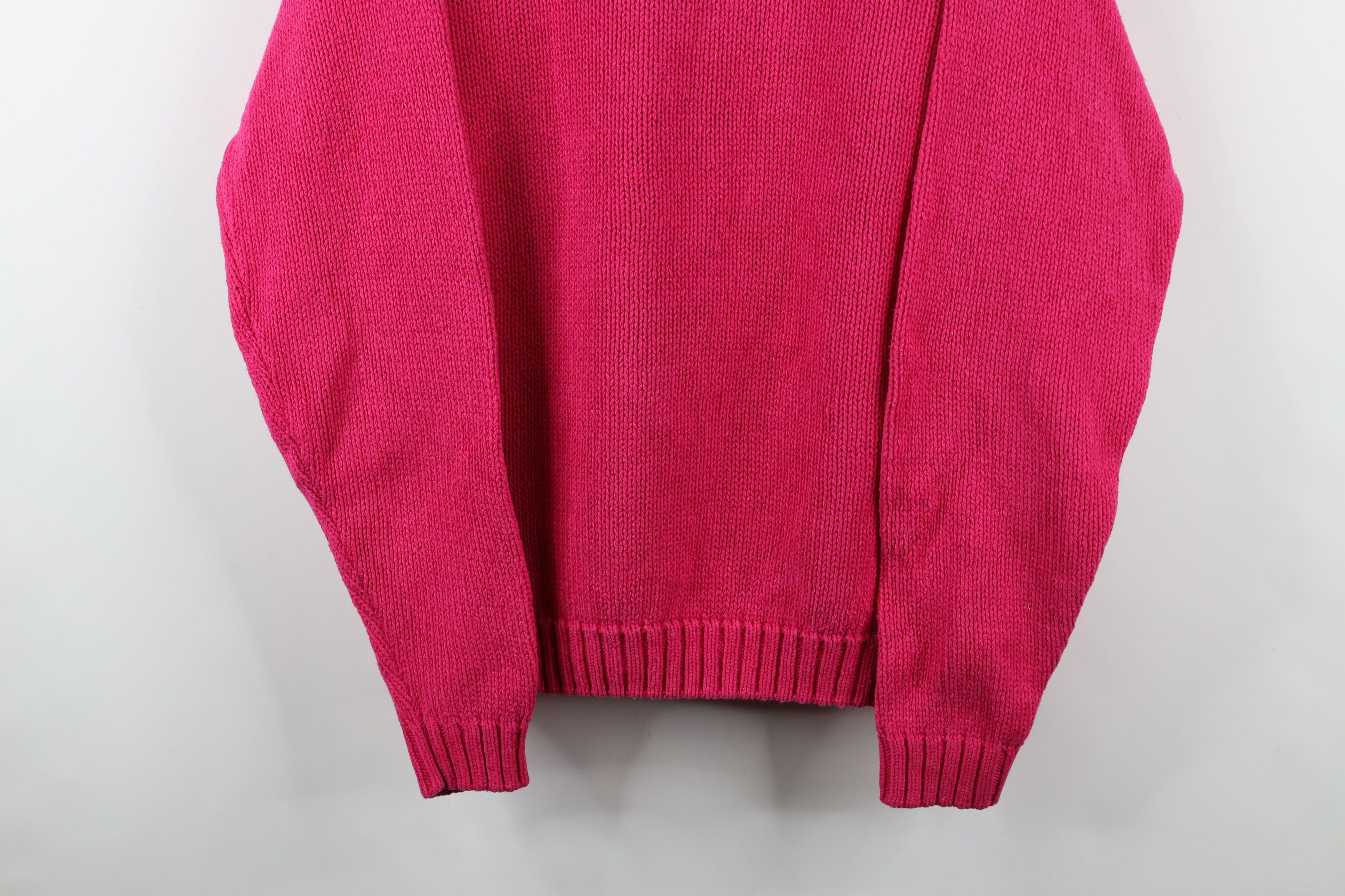 Gap × Vintage Vintage 90s Gap Heavy Cotton Knit Crewneck Sweater Pink Size US M / EU 48-50 / 2 - 3 Thumbnail