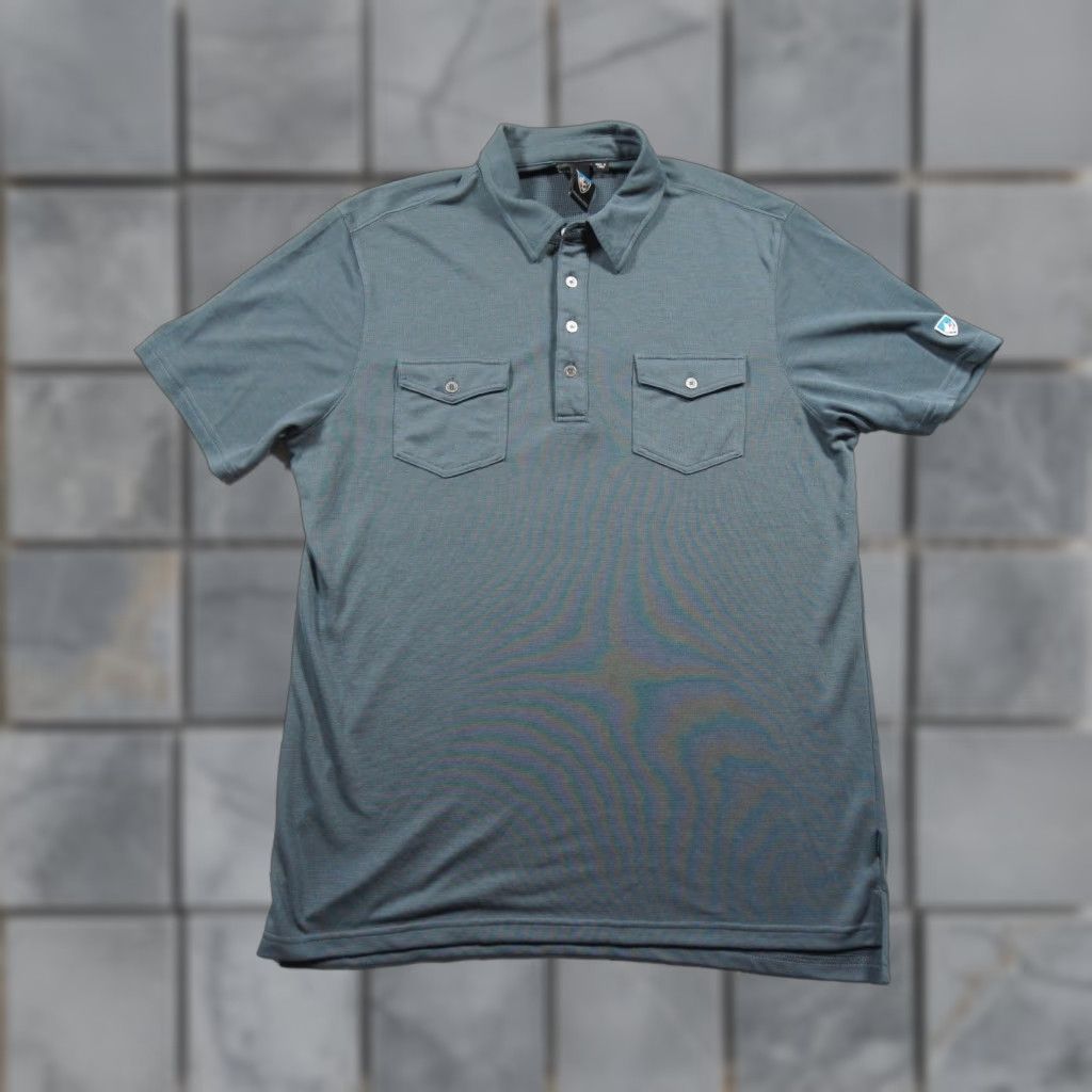 Vintage Kuhl Shirt Mens Medium Blue Short Sleeve Polo Outdoor Hiking Casual Lightweight Polo Shirt Mens Medium Blue Short Sleeve Size US M / EU 48-50 / 2 - 1 Thumbnail