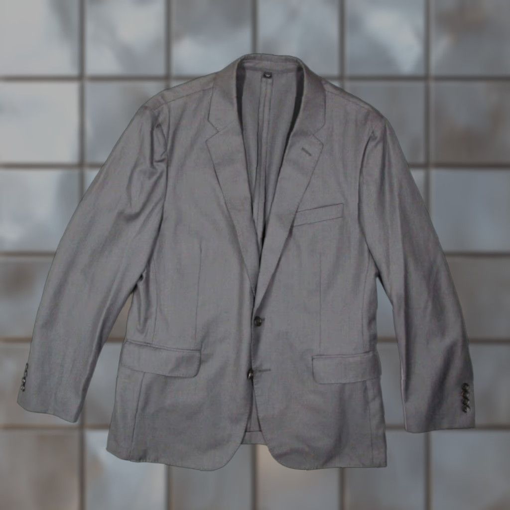 J.Crew J. CREW Blazer Mens 42 R Gray Ludlow American Woolen Wool/Cotton Blend 2 Button Single-Breasted Notch Lapel Jacket Size 42R - 1 Thumbnail