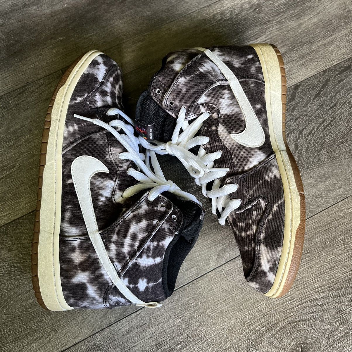 Nike Nike SB Dunk High Tye Dye Black White Shoes Men’s 313171-023 Size US 10 / EU 43 - 3 Thumbnail