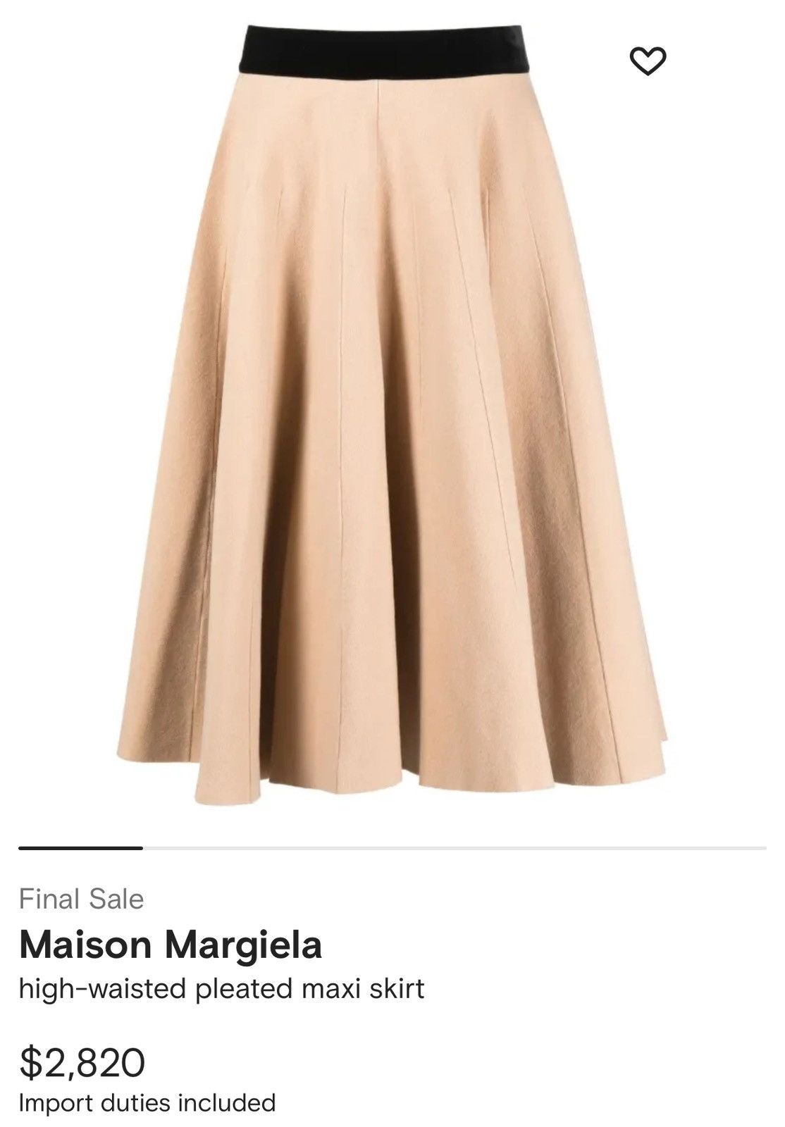 Maison Margiela Resort 2022 High Waisted Pleated Maxi Skirt