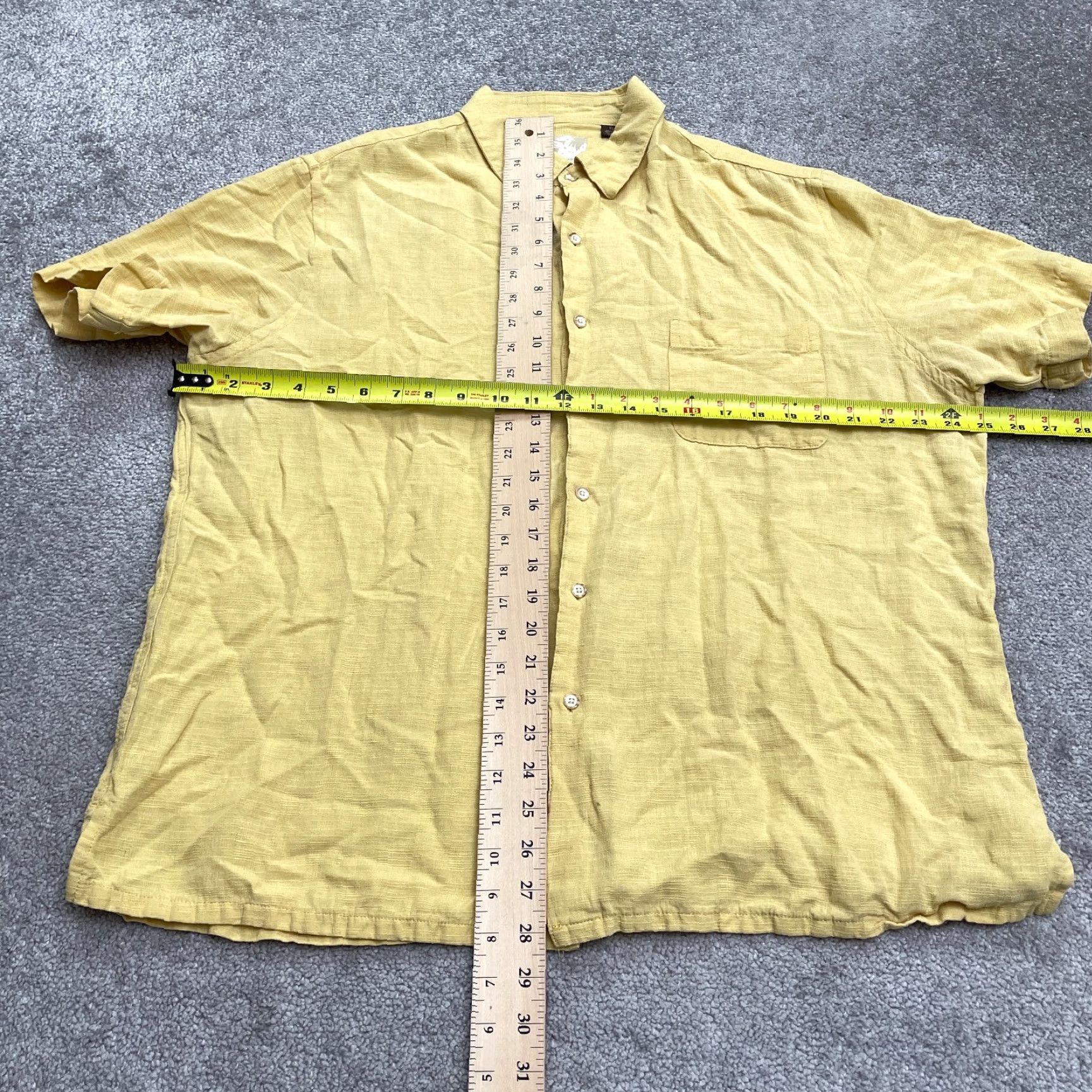 Tasso Elba VINTAGE Tasso Elba Linen Silk Button-Down Shirt Men XL Yellow Casual Short Sleeve Summer Men's Size US XL / EU 56 / 4 - 7 Thumbnail