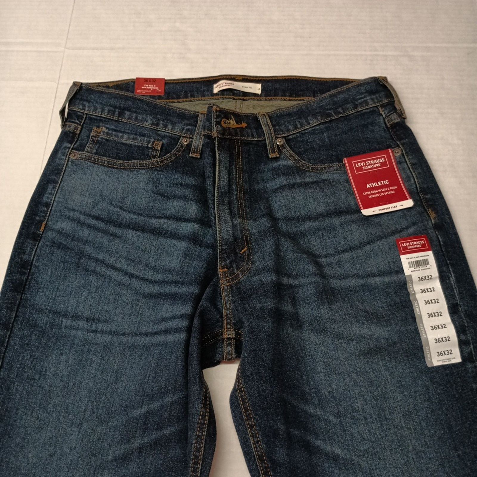 Levi's Signature By Levi Athletic Jeans Men's 36x32 Blue Cotton Size US 36 / EU 52 - 4 Thumbnail