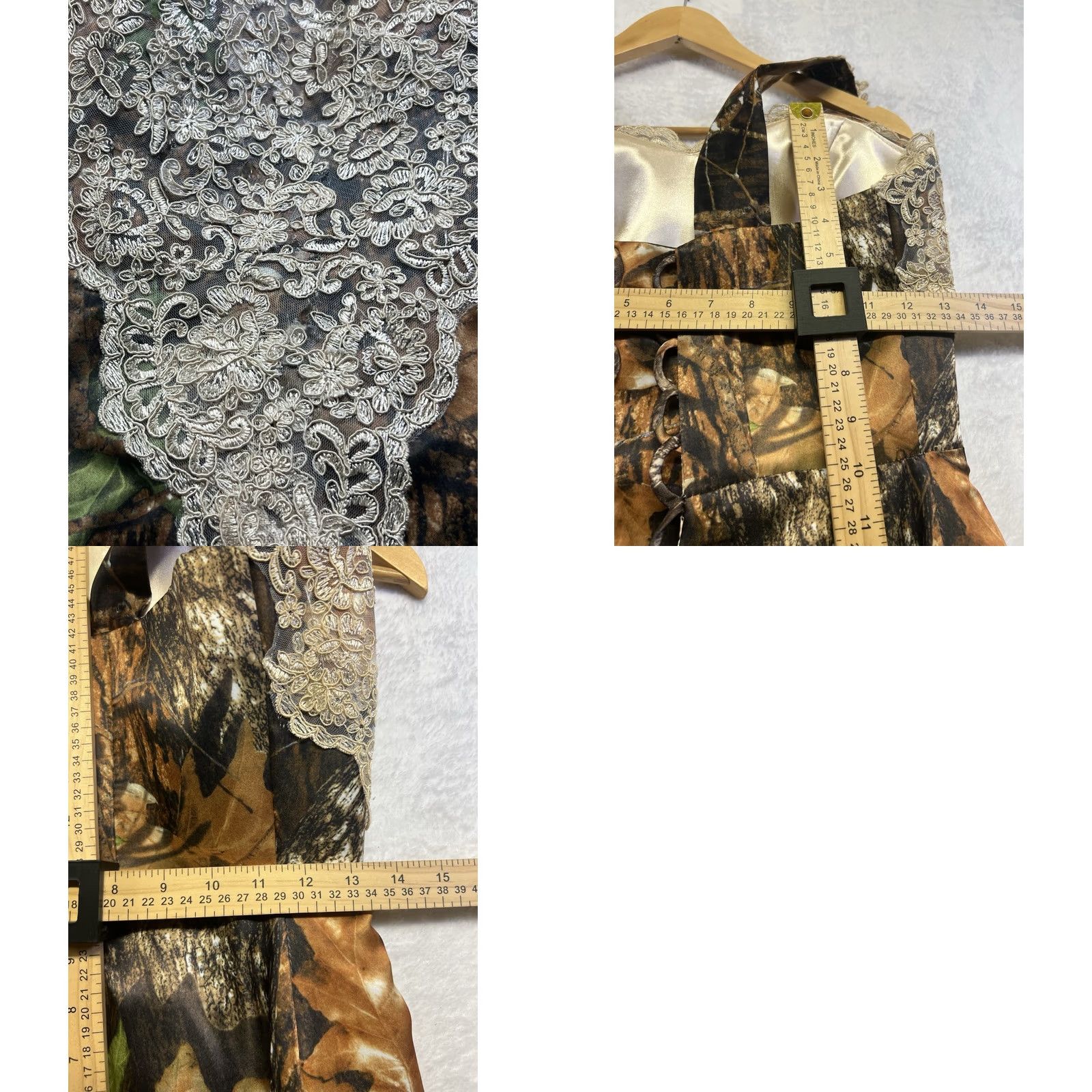 Vintage VINTAGE Camouflage Corset Dress Womens XS/S Lace Satin Prom Country Wedding Fit Flare Size XS / US 0-2 / IT 36-38 - 10 Thumbnail