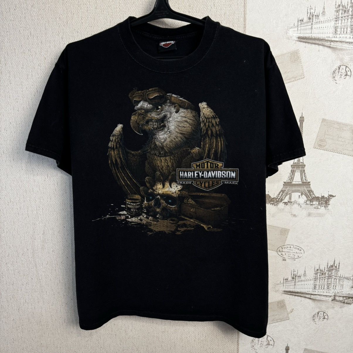 Harley Davidson × Vintage Vintage Harley Davidson T shirt Eagle South Africa L Black Size US L / EU 52-54 / 3 - 13 Thumbnail