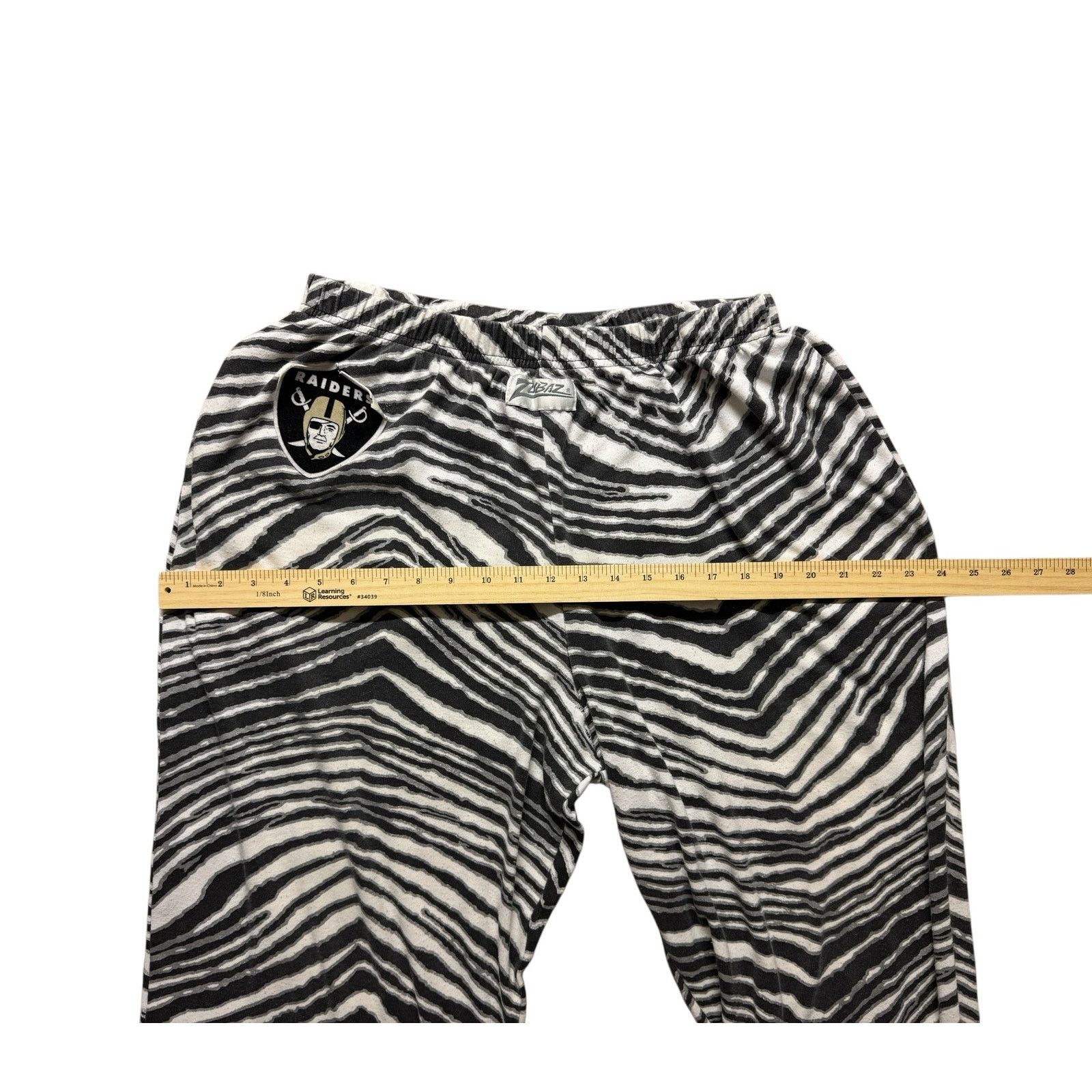 Zubaz Zubaz - NFL Raiders Zebra Stripe Sweatpants USA Made Vintage Size US 35 - 7 Thumbnail