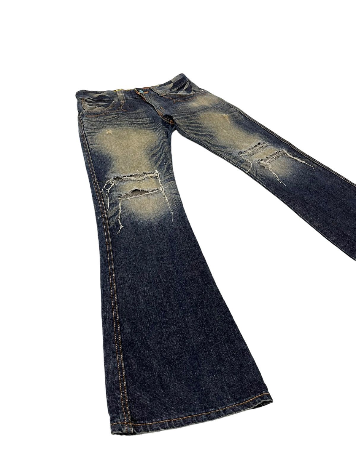 Edwin Flare Jeans Edwin Japan Mud Wash Distress Boot Cut 7🟦8 Size US 32 / EU 48 - 1 Thumbnail