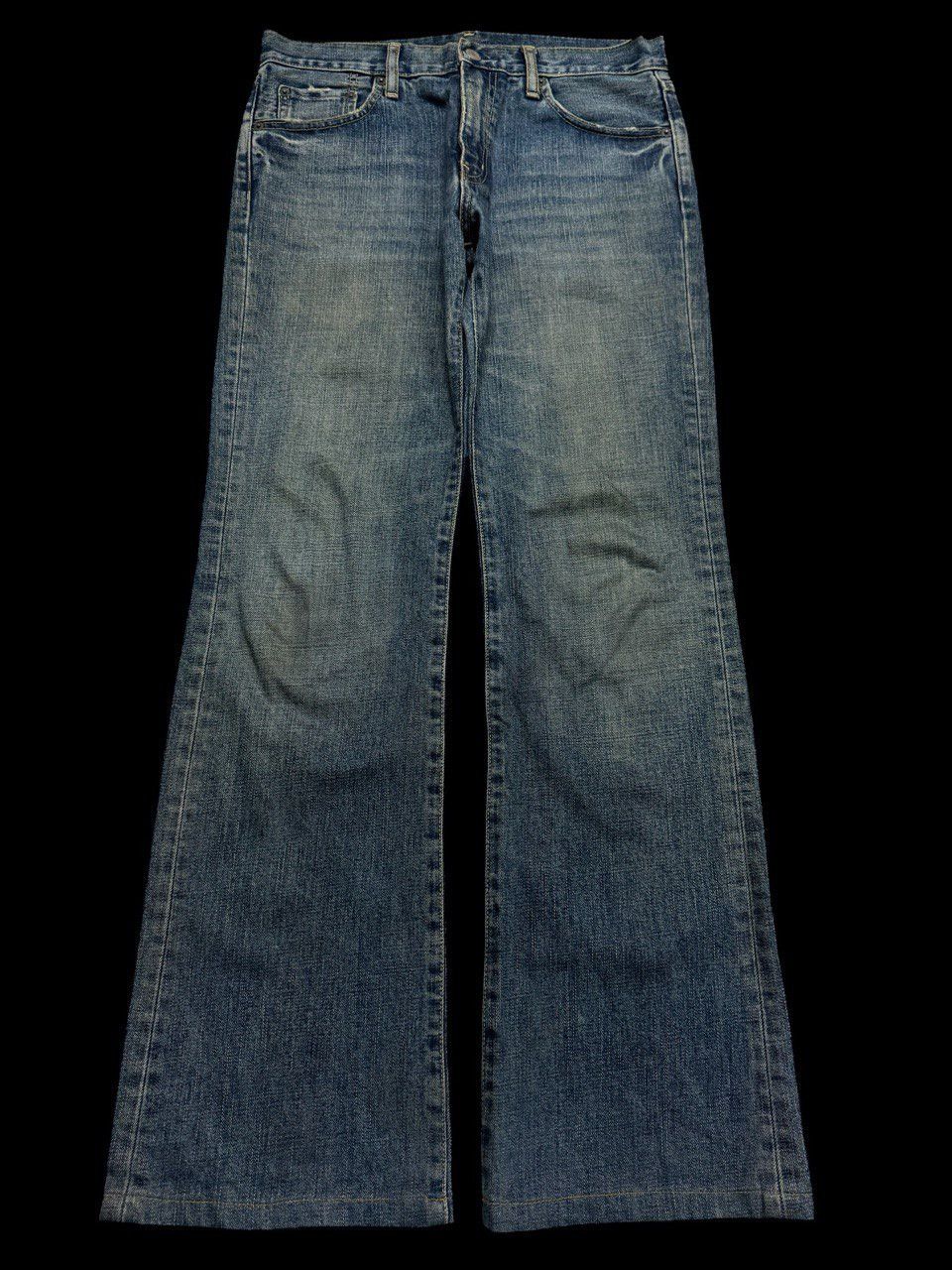 Uniqlo FLARE 90s Uniqlo Mudwash Sick Distressed Bootcut Denim Jeans Size US 31 - 2 Thumbnail