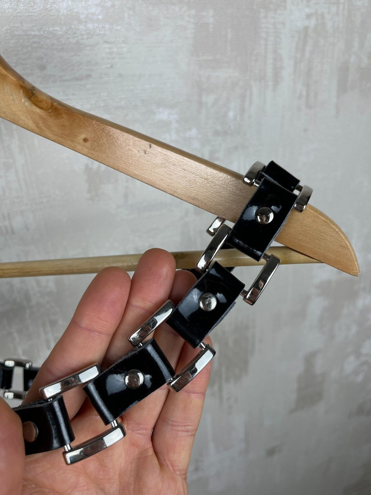 Other Avant Garde Polished Leather Rock Metal Belt Punk Crust Size ONE SIZE - 5 Thumbnail