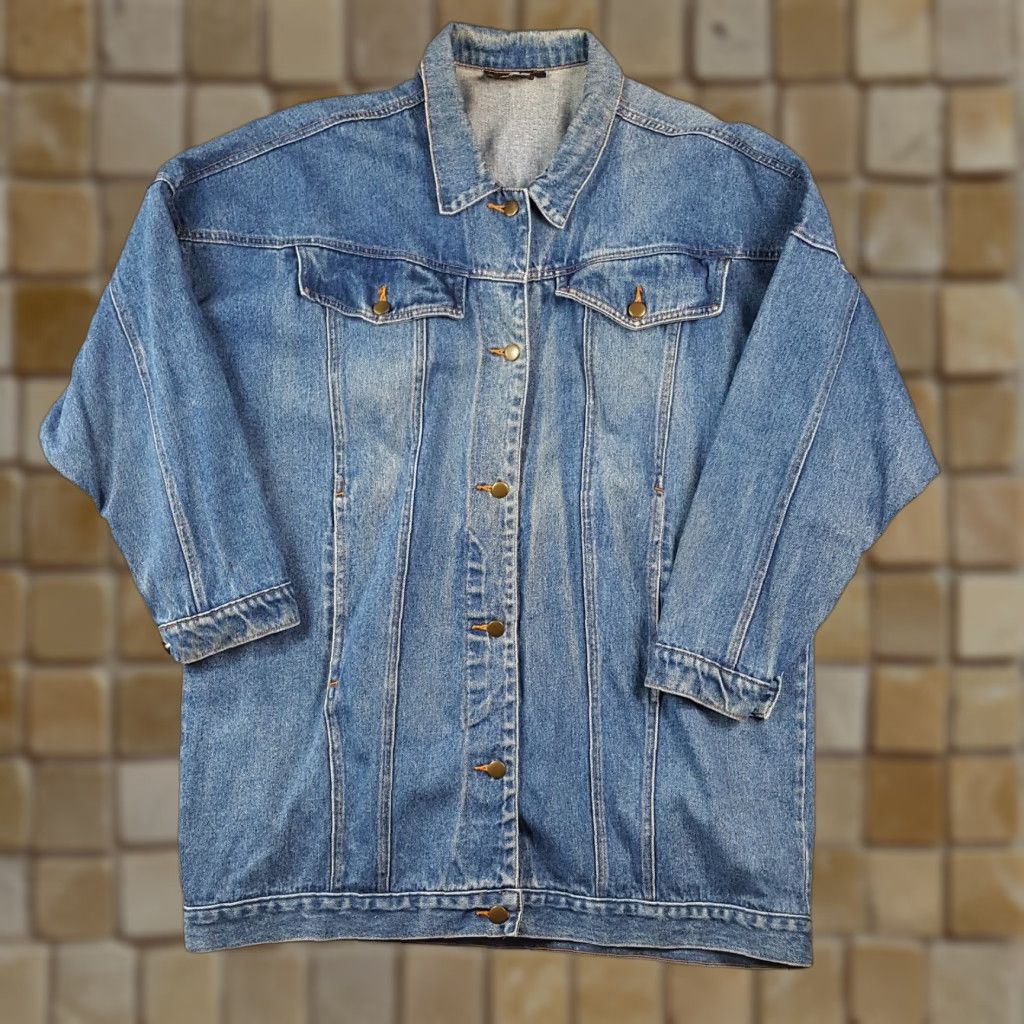 Denime VINTAGE Women's Small Denim Jacket Casual Western Grunge Biker 80s Y2K Cotton Blue Size 28" / US 6 / IT 42 - 1 Thumbnail