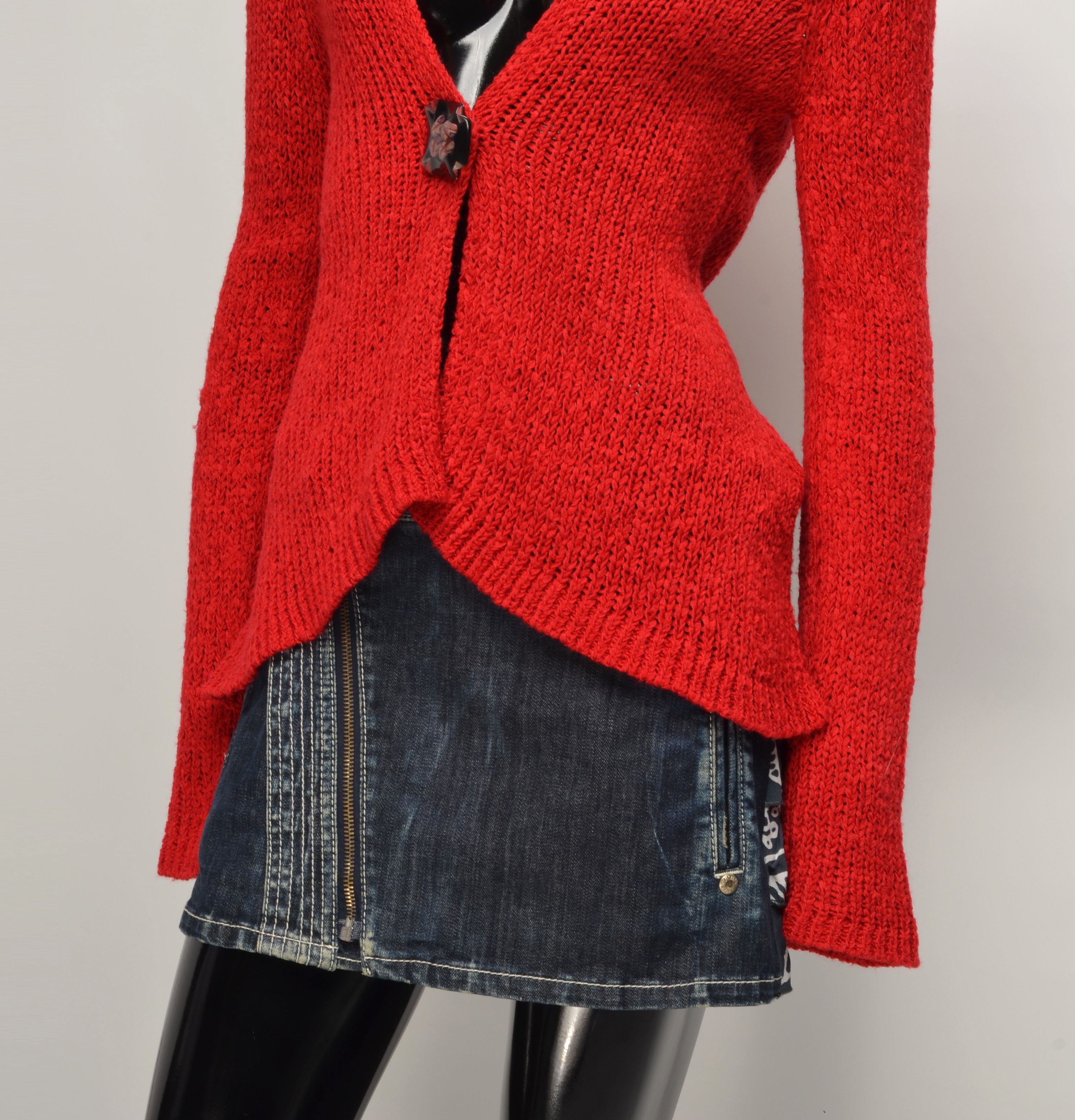 Vintage Vintage Per Una Y2K Boho One Button Wool Blend Cardigan Size S / US 4 / IT 40 - 3 Thumbnail