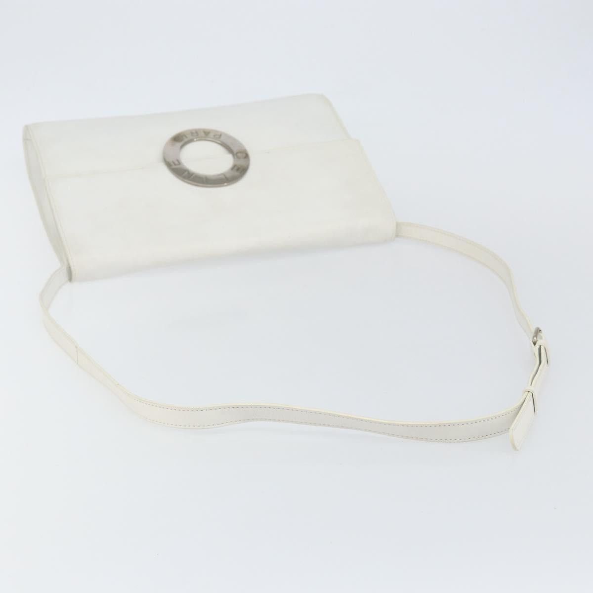 Celine CELINE Shoulder Bag Leather White Silver Size ONE SIZE - 7 Thumbnail