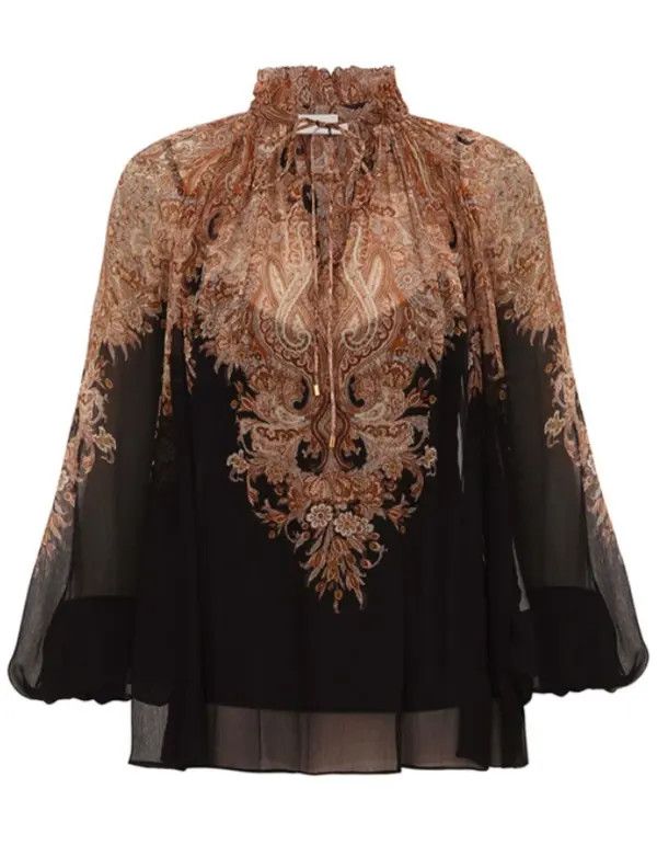 Zimmermann oc11z0226 Illustration Billow Blouse In Multicolor Size M / US 6-8 / IT 42-44 - 1 Thumbnail