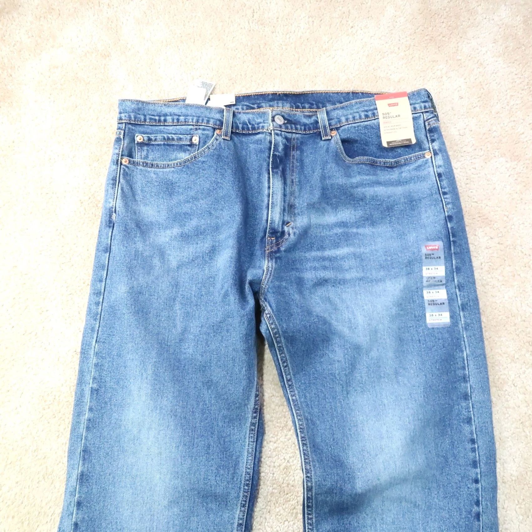 Levi's Levi's 505 Regular Fit Straight Leg Jeans Men's 38x34 Blue Denim NEW Size US 38 / EU 54 - 2 Thumbnail